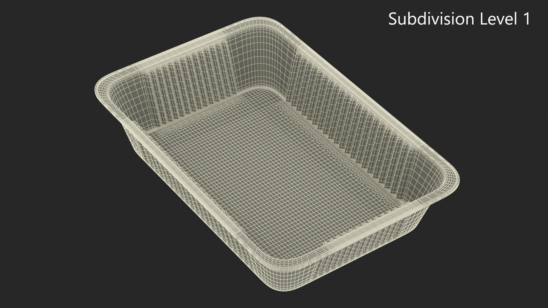 Aluminum Disposable Food Tray 50x33x8cm 3D model