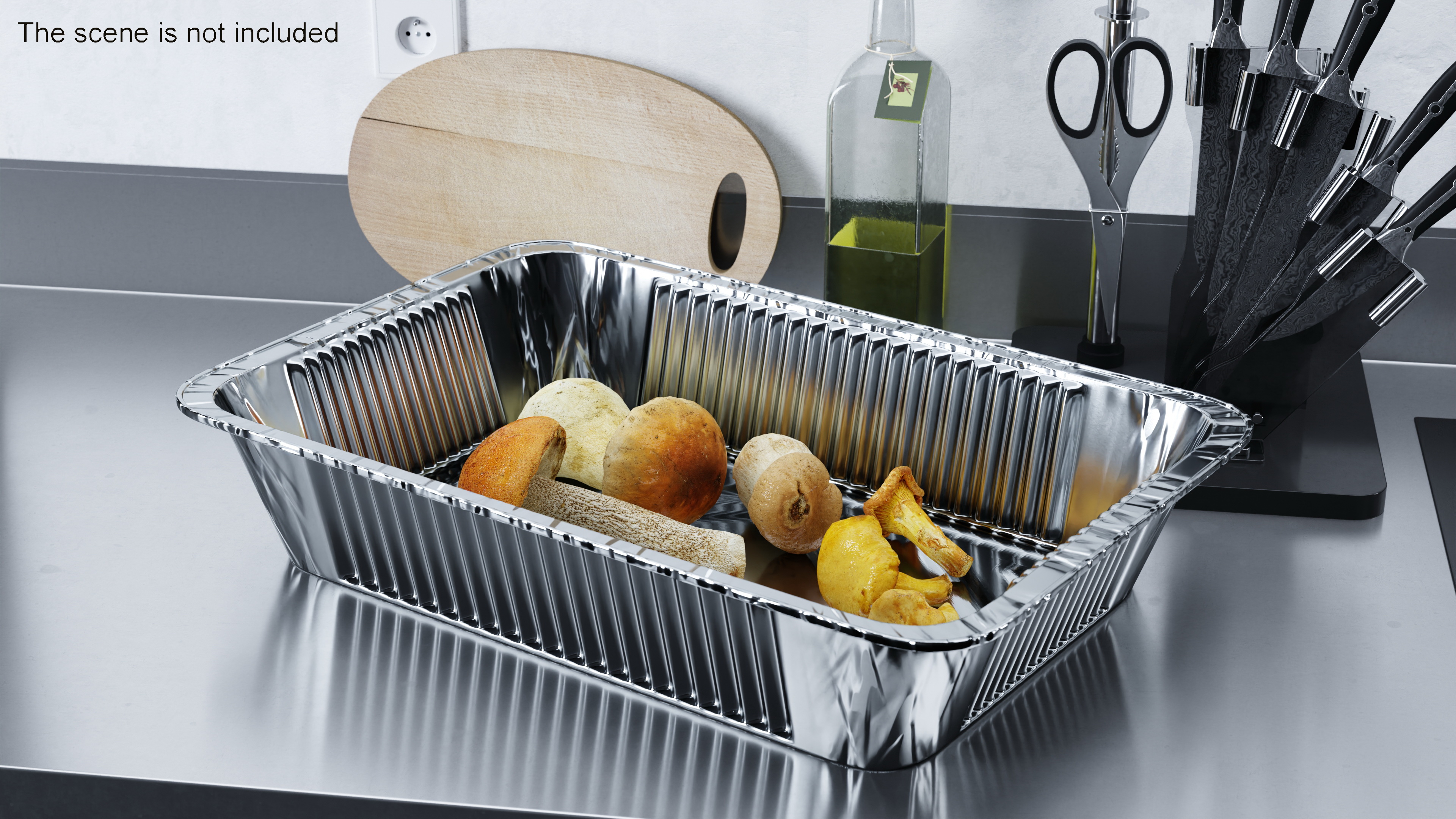 Aluminum Disposable Food Tray 50x33x8cm 3D model
