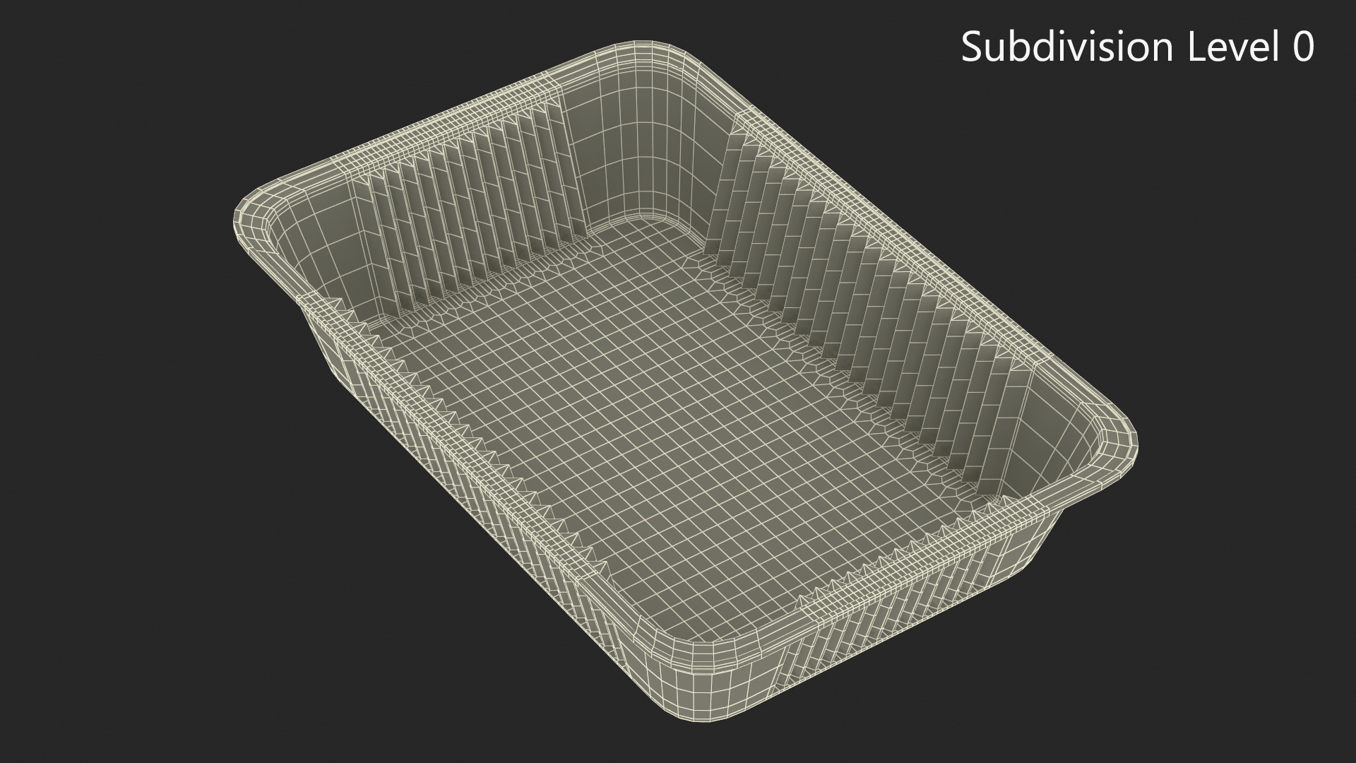 Aluminum Disposable Food Tray 50x33x8cm 3D model
