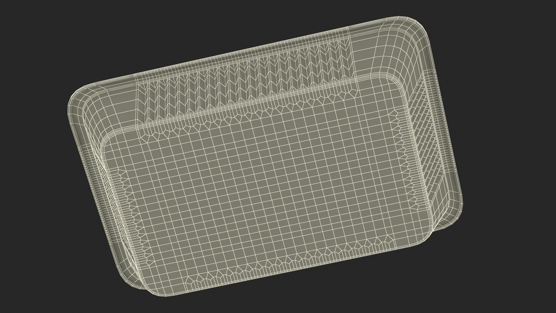 Aluminum Disposable Food Tray 50x33x8cm 3D model