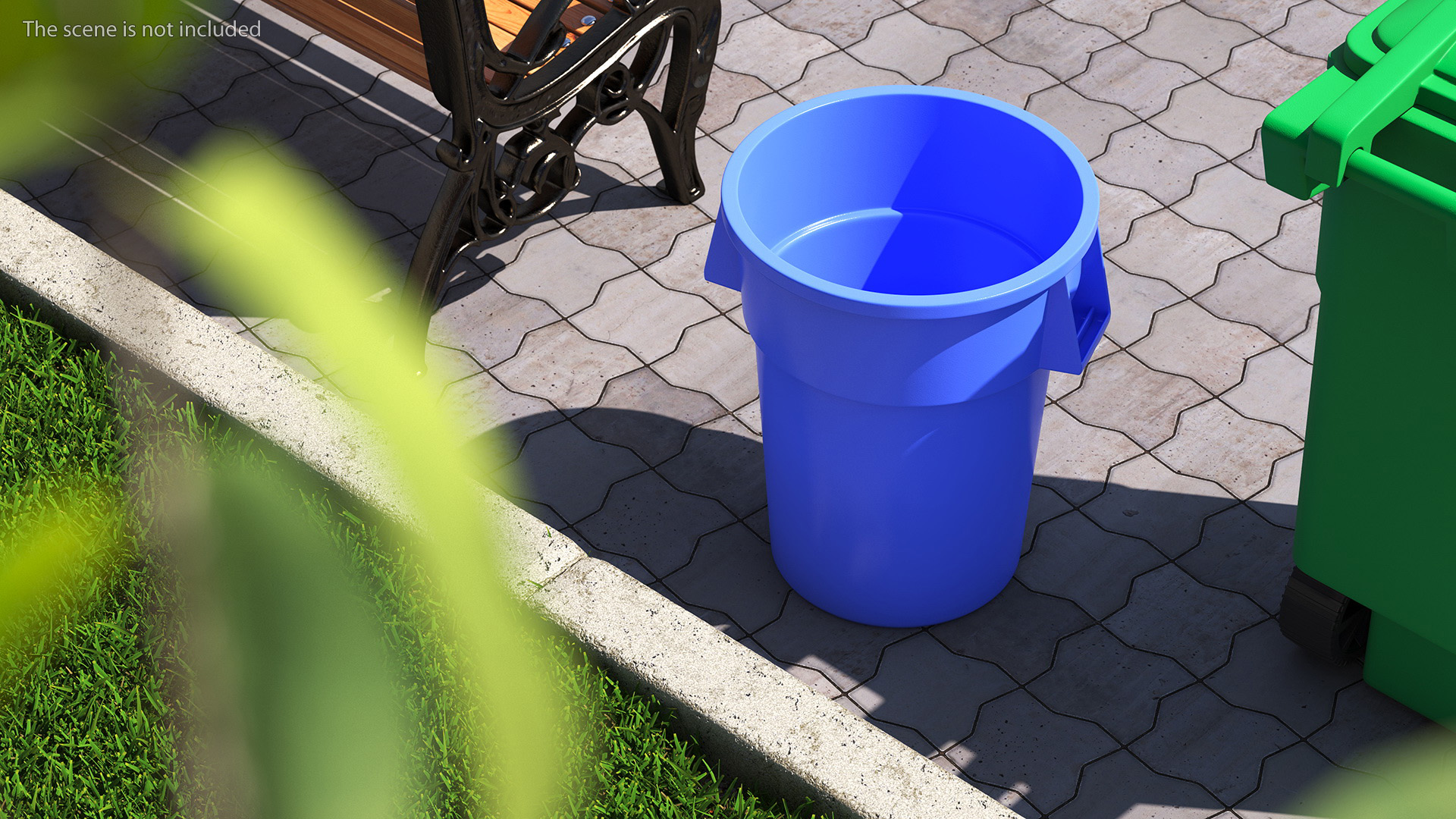 Rubbermaid Brute Blue Round Trash Can 3D