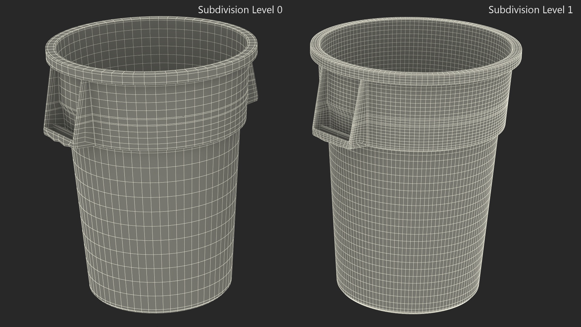 Rubbermaid Brute Blue Round Trash Can 3D