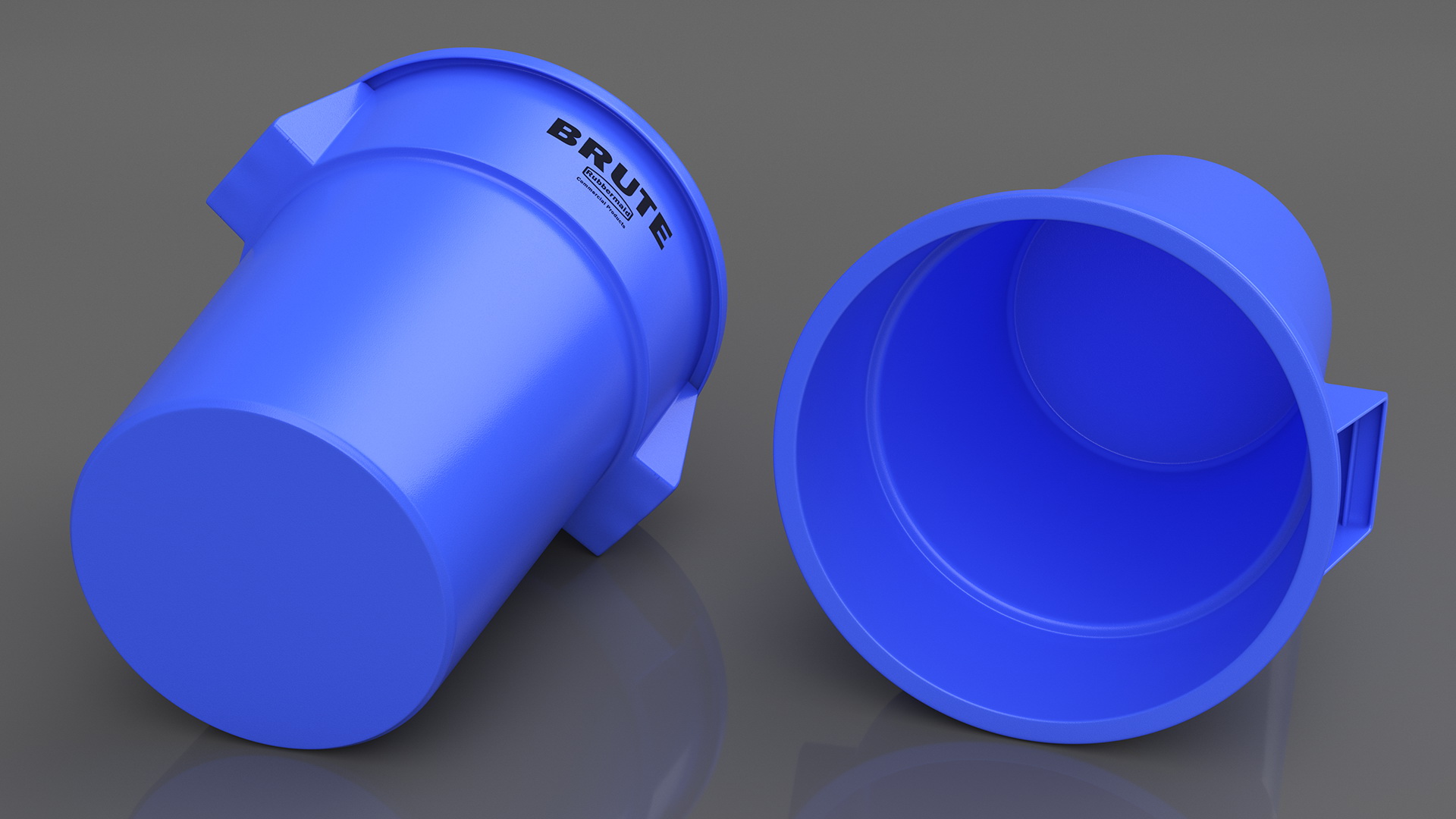 Rubbermaid Brute Blue Round Trash Can 3D