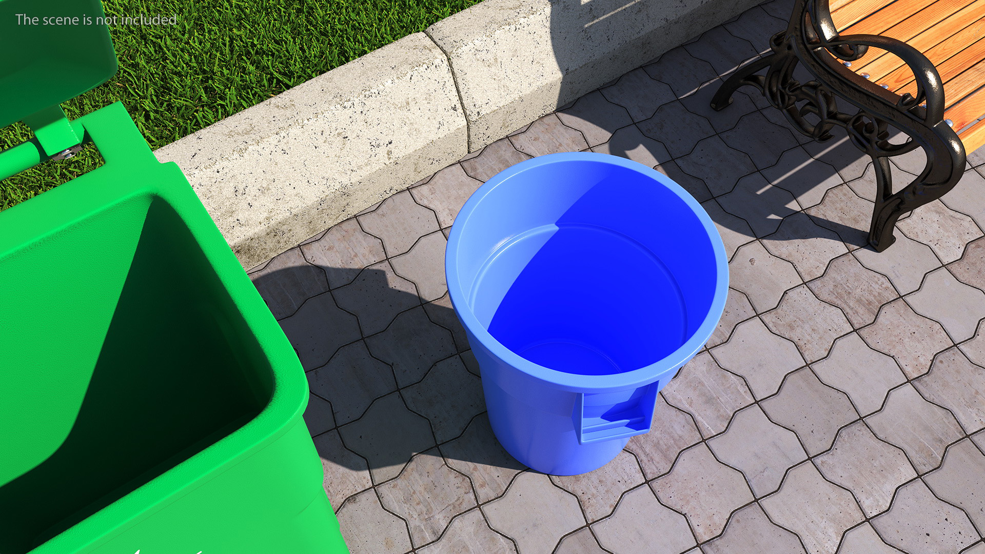 Rubbermaid Brute Blue Round Trash Can 3D
