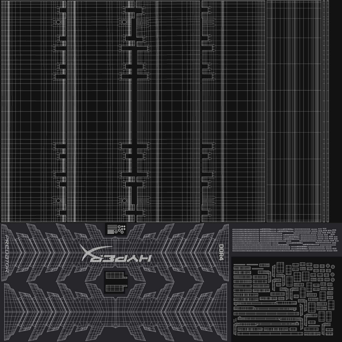 Kingston HyperX Predator Grey Radiator RAM 3D