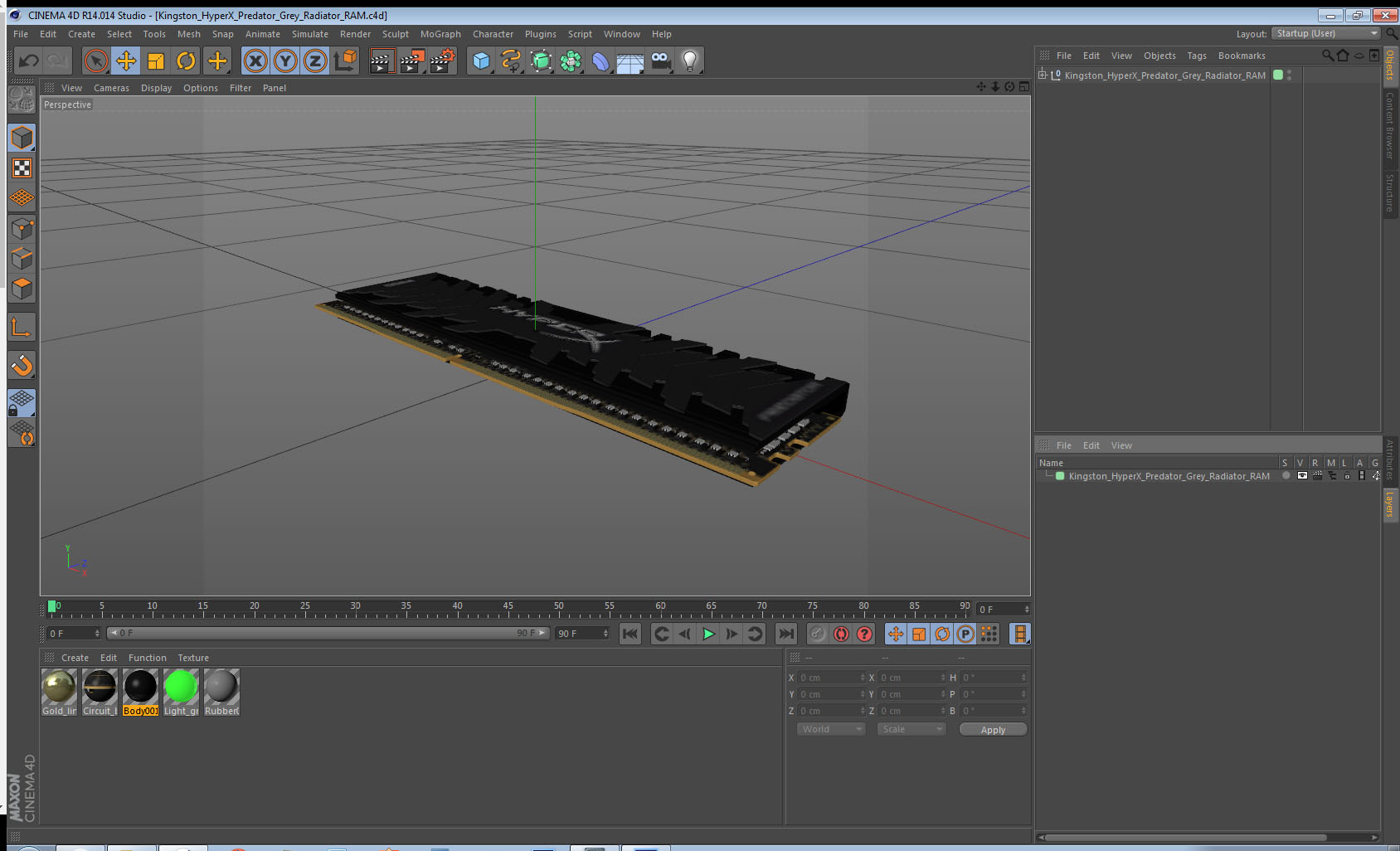 Kingston HyperX Predator Grey Radiator RAM 3D