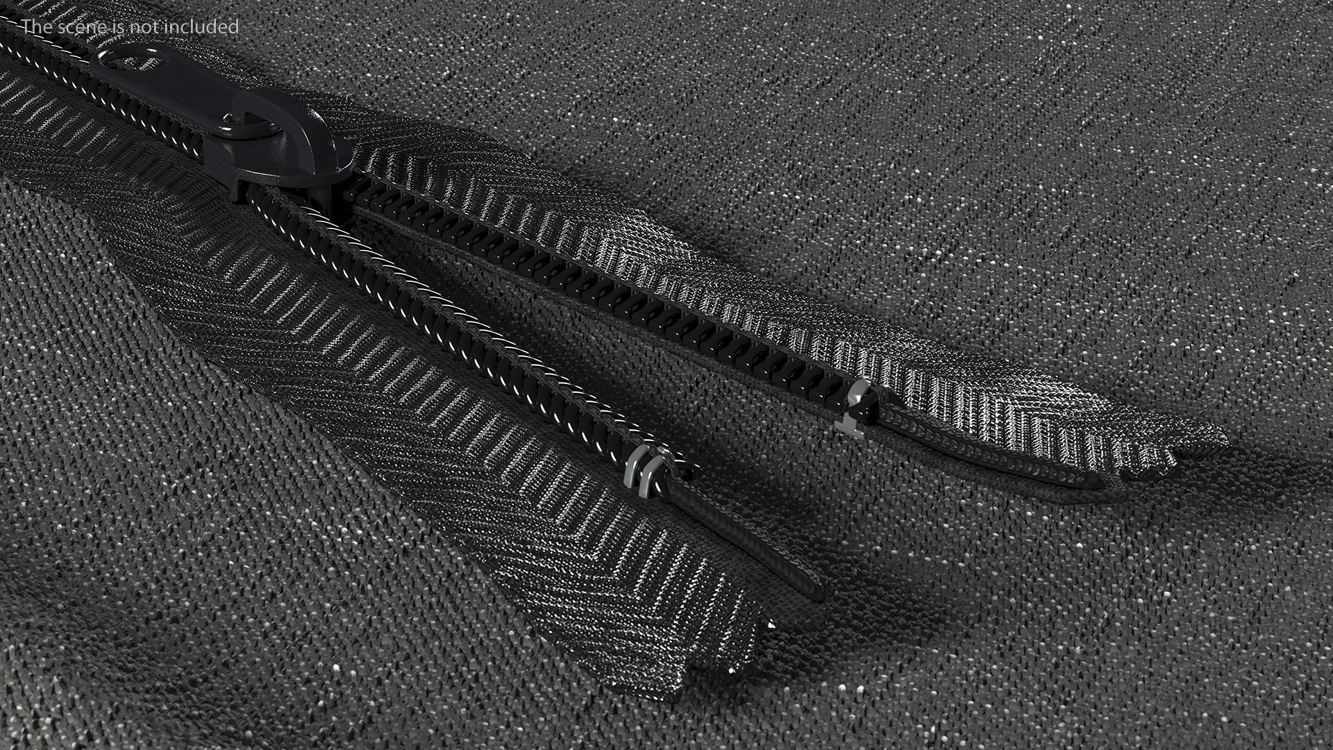 Nylon Coil Closed End Zipper Black 3D model