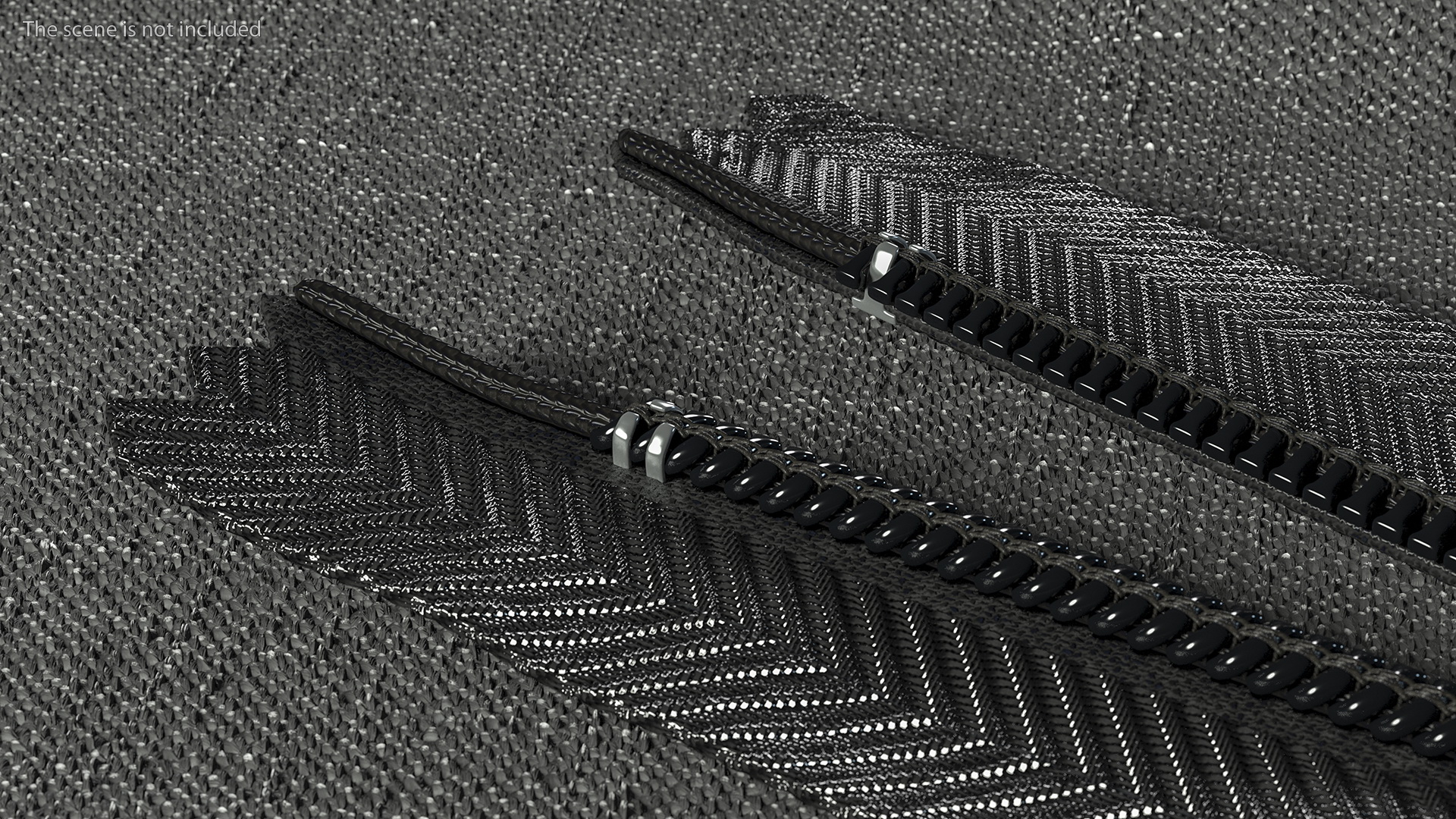 Nylon Coil Closed End Zipper Black 3D model