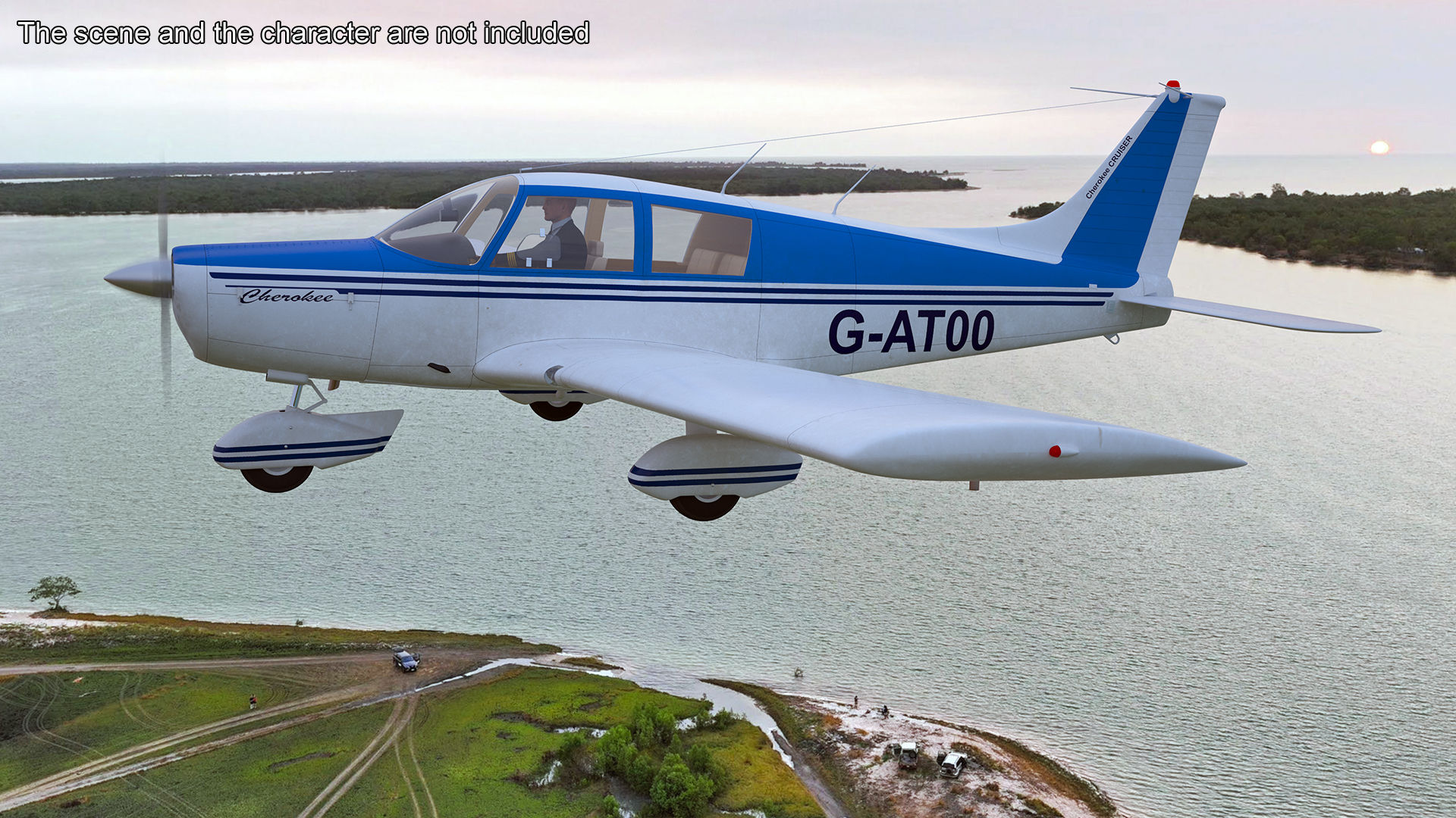3D Personal Aircraft Piper PA-28 Cherokee model