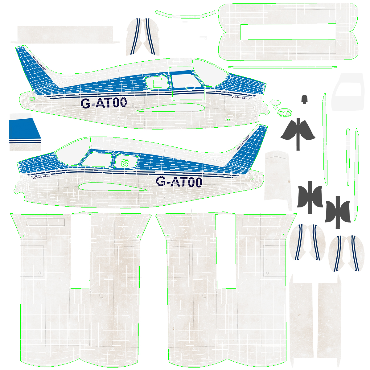 3D Personal Aircraft Piper PA-28 Cherokee model