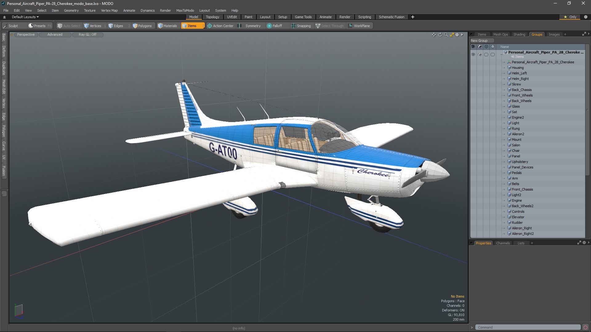 3D Personal Aircraft Piper PA-28 Cherokee model