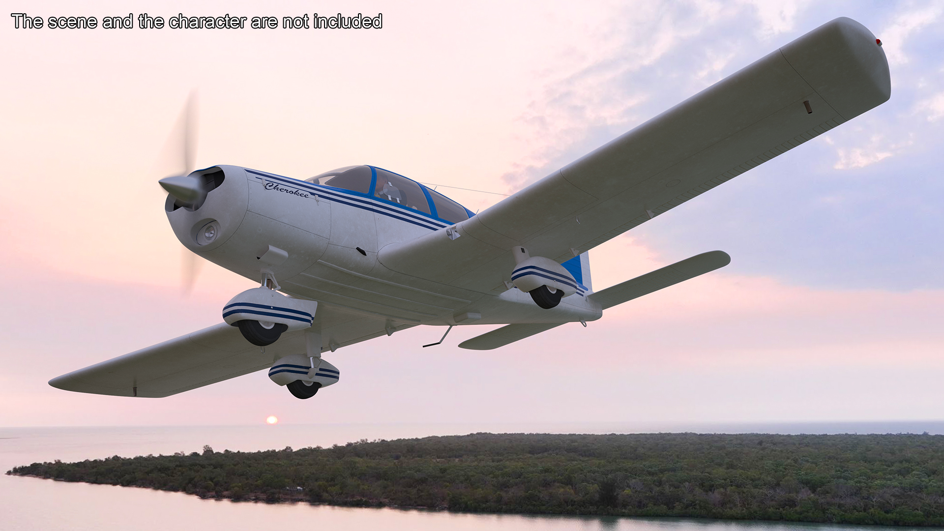 3D Personal Aircraft Piper PA-28 Cherokee model