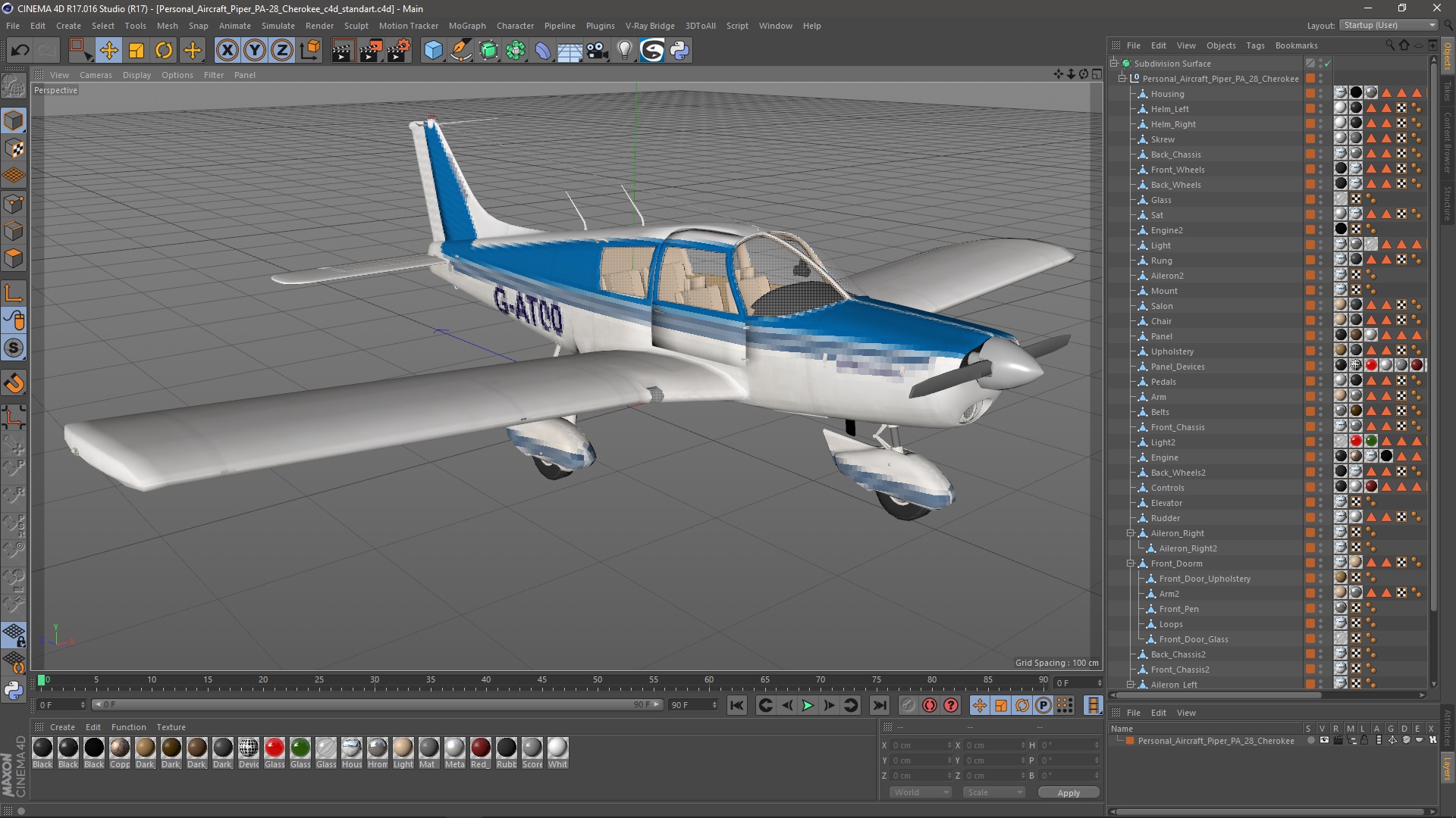 3D Personal Aircraft Piper PA-28 Cherokee model