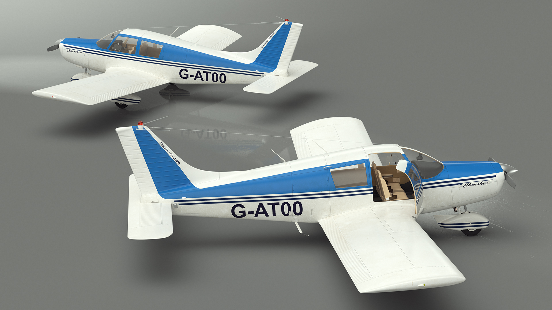 3D Personal Aircraft Piper PA-28 Cherokee model