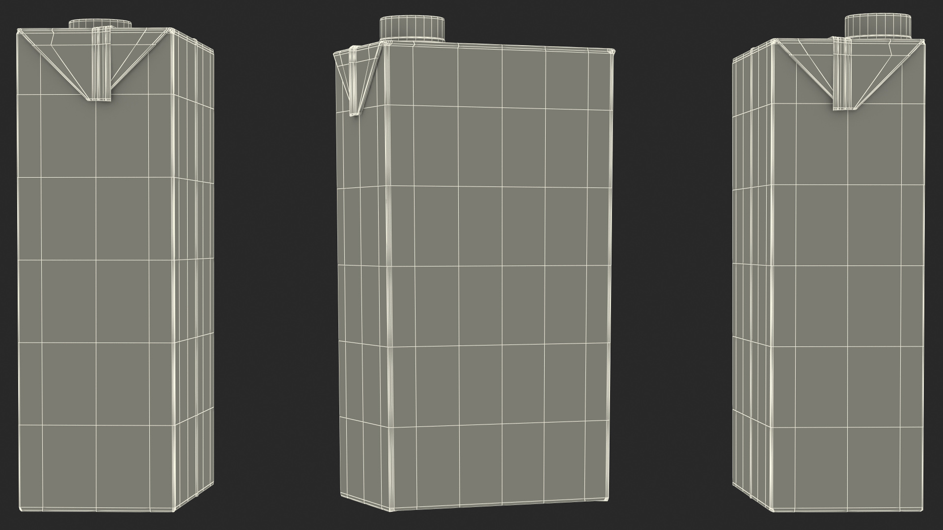 3D model Rectangular Aseptic Carton with Cap