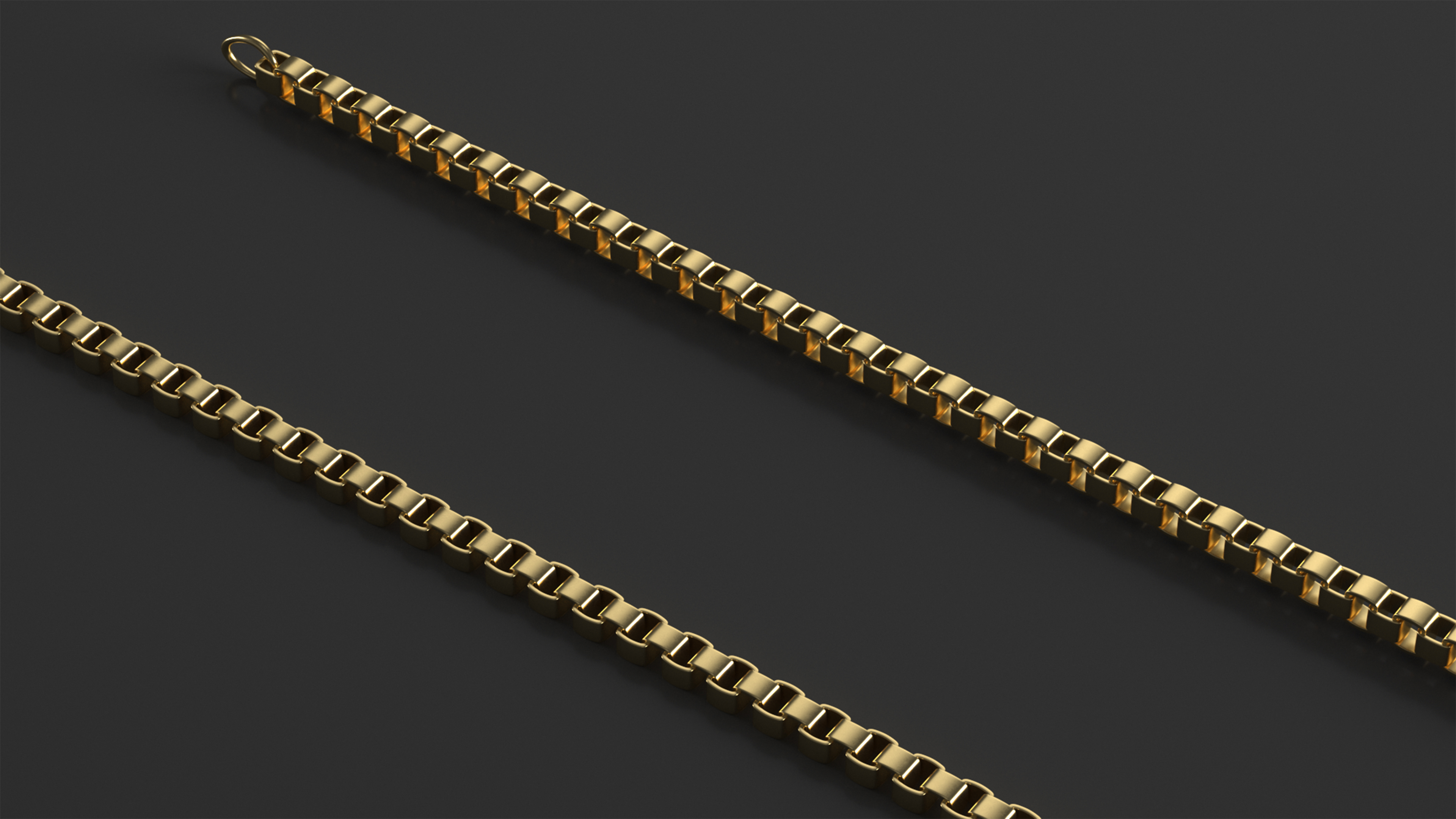 3D Golden Box Chain