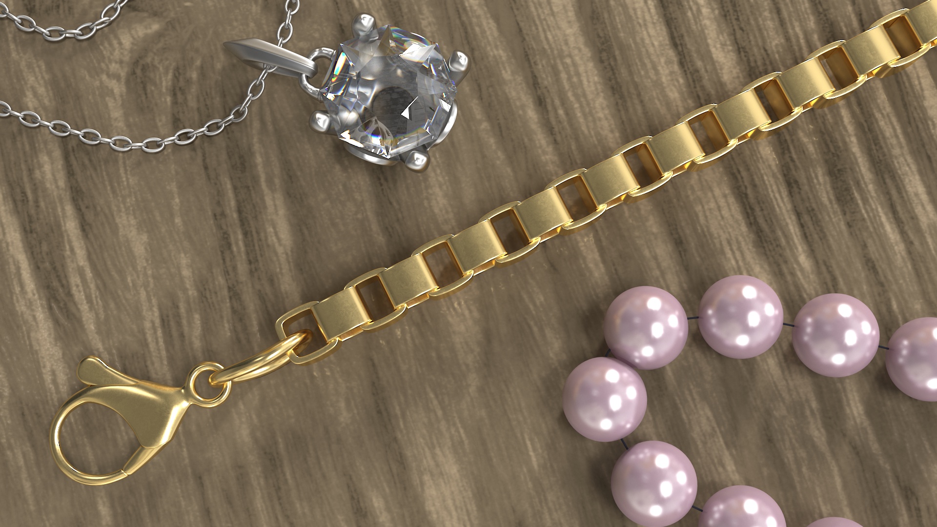 3D Golden Box Chain