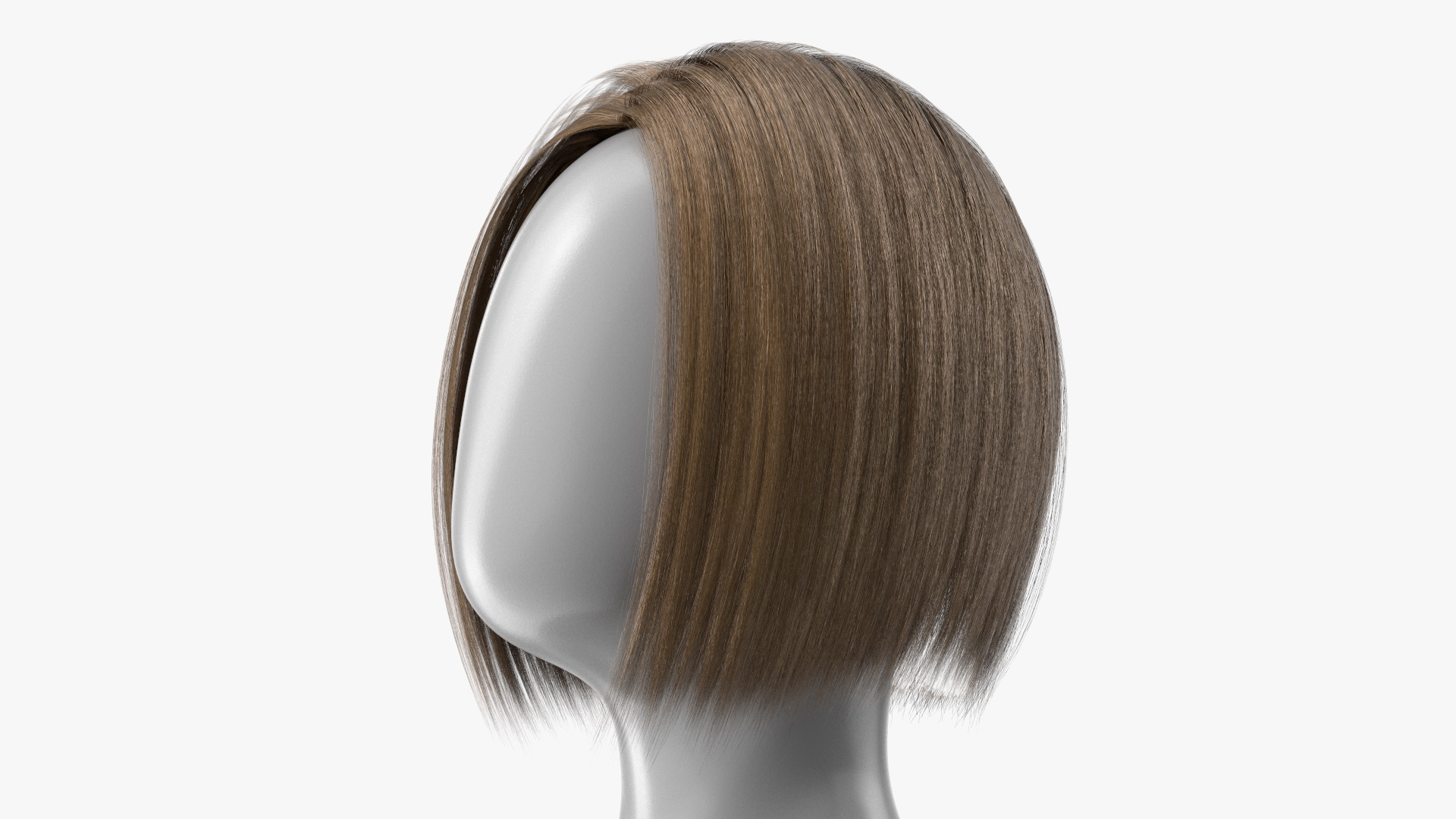Sleek Bob Hairstyle Wig Brown 3D model