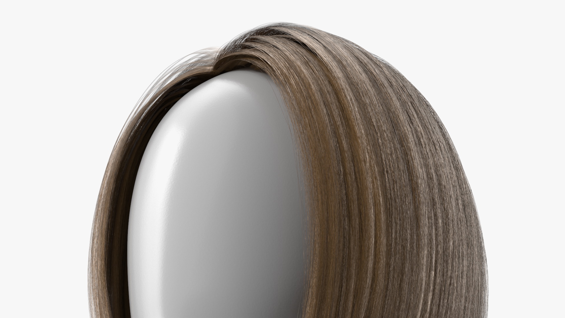 Sleek Bob Hairstyle Wig Brown 3D model