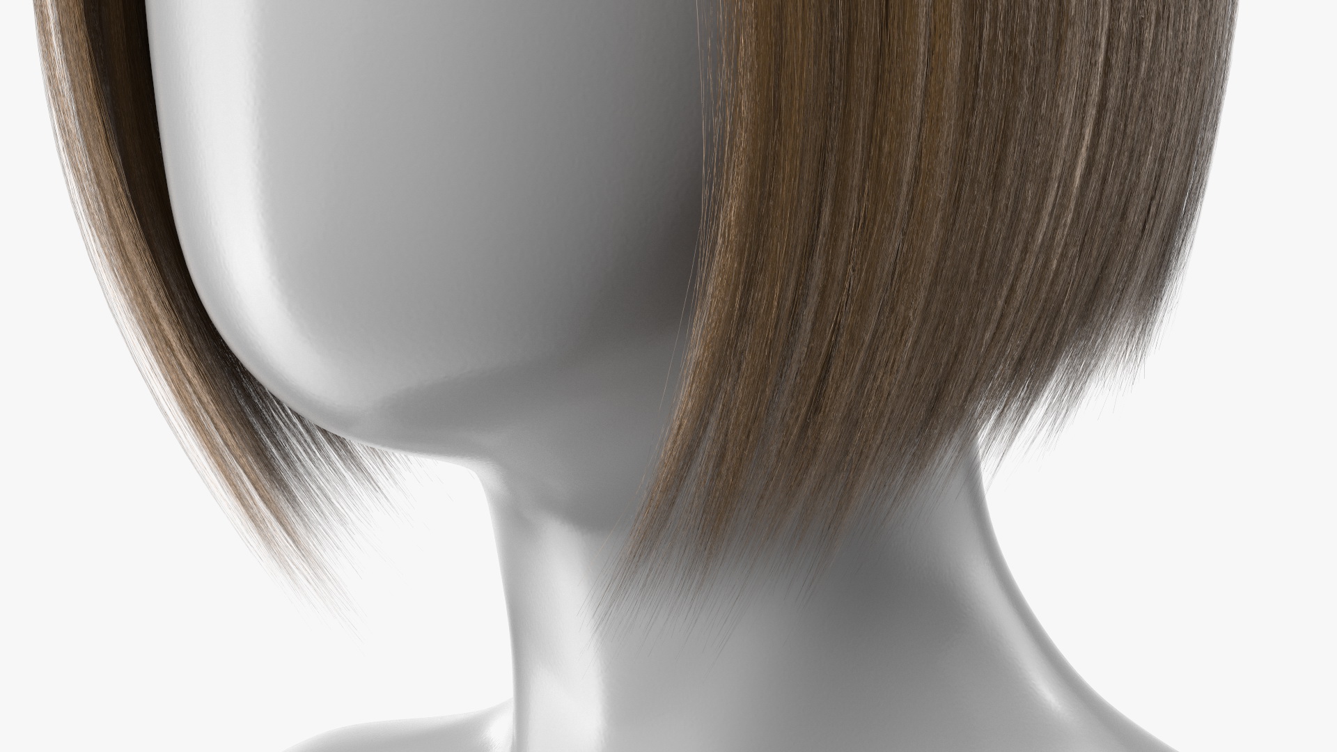 Sleek Bob Hairstyle Wig Brown 3D model
