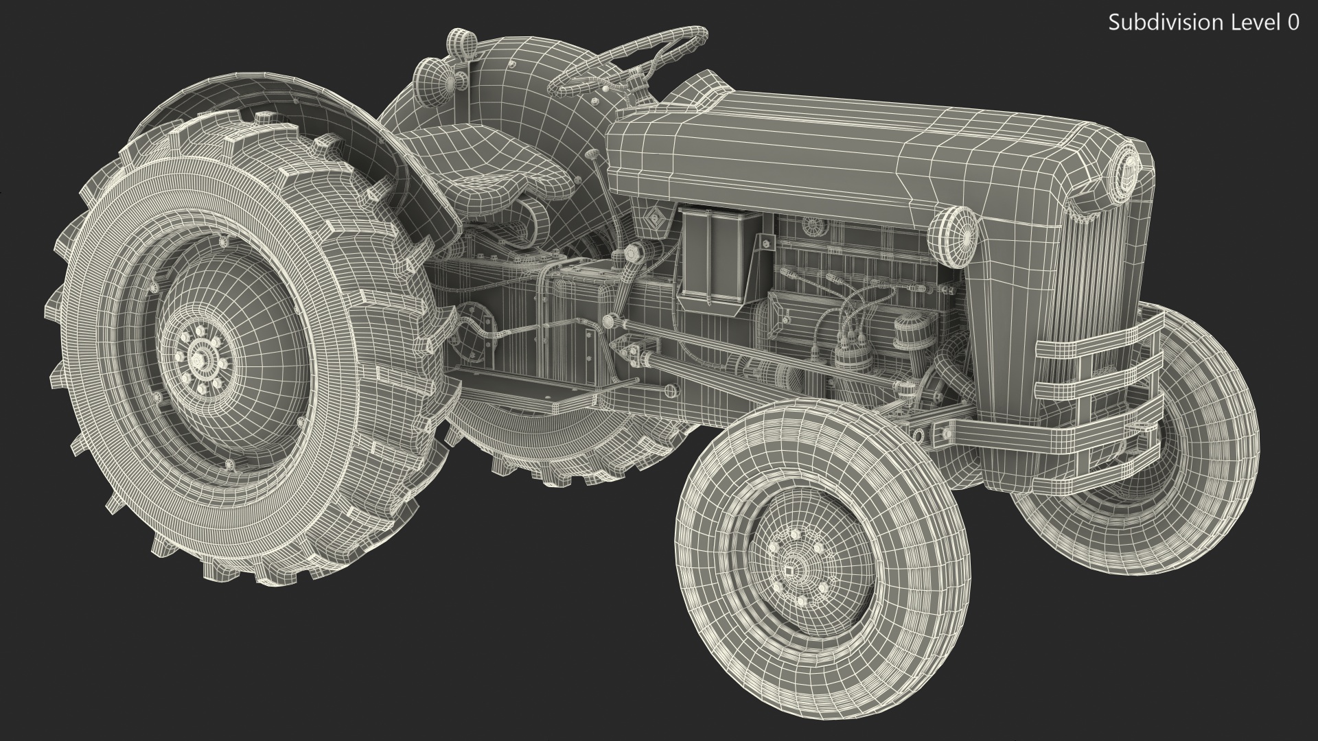 3D Ford NAA Golden Jubilee 1953 Vintage Tractor Rigged