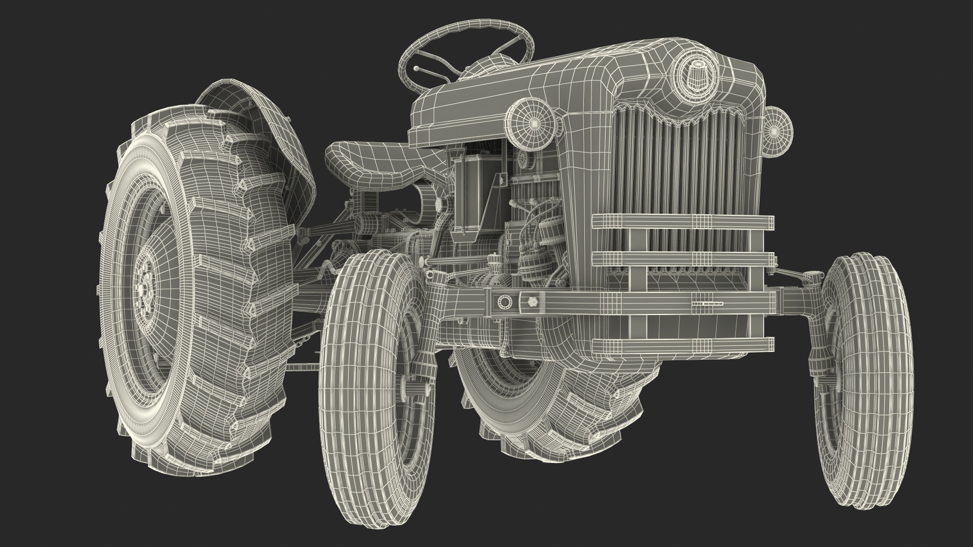 3D Ford NAA Golden Jubilee 1953 Vintage Tractor Rigged