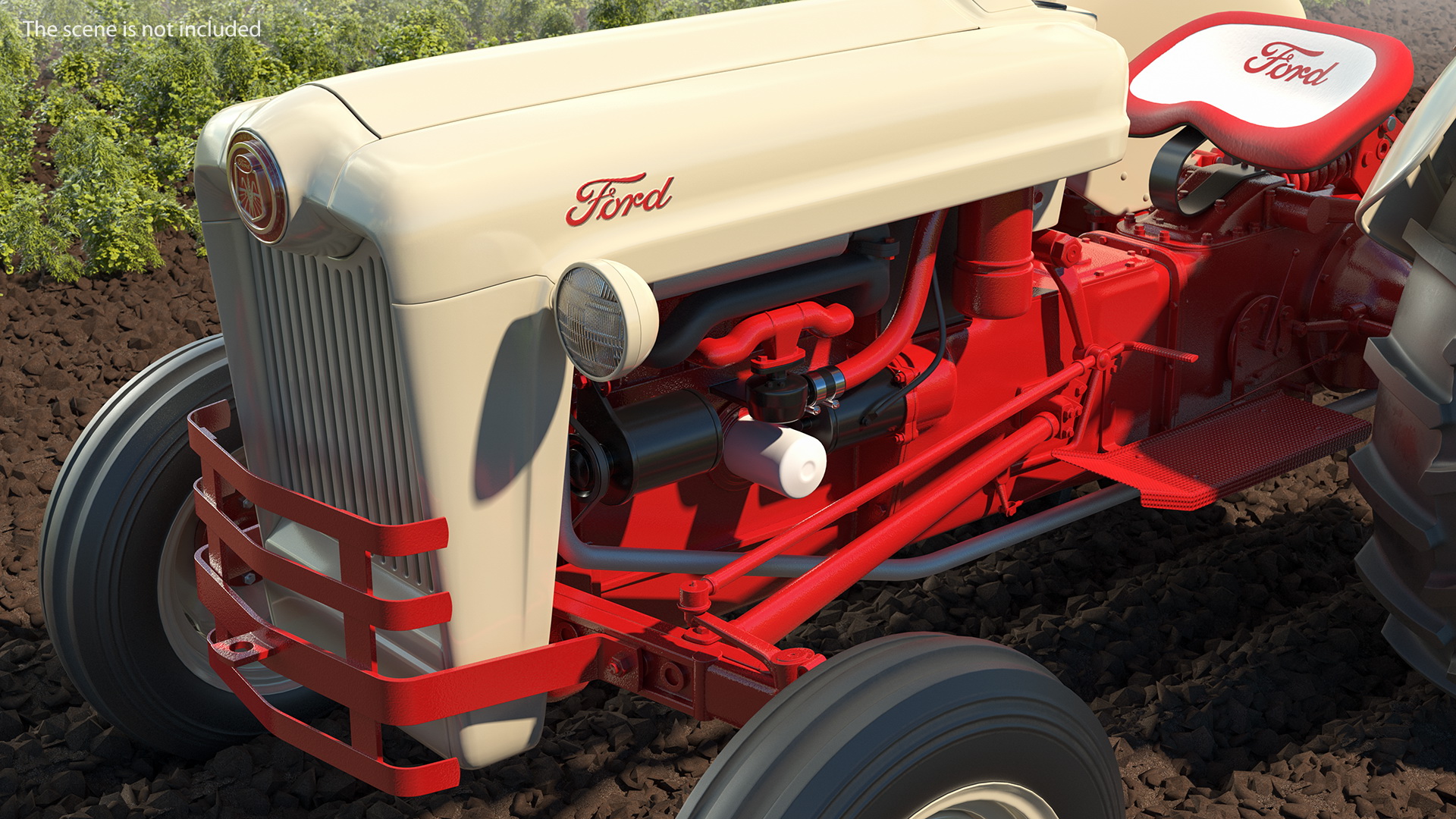3D Ford NAA Golden Jubilee 1953 Vintage Tractor Rigged