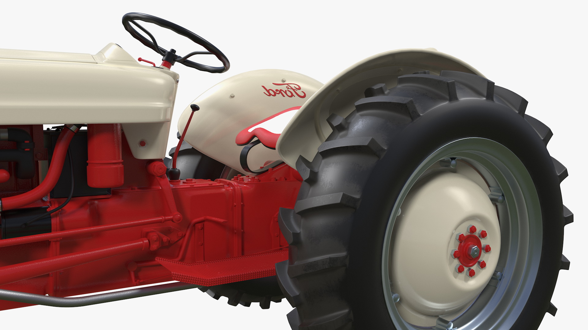 3D Ford NAA Golden Jubilee 1953 Vintage Tractor Rigged