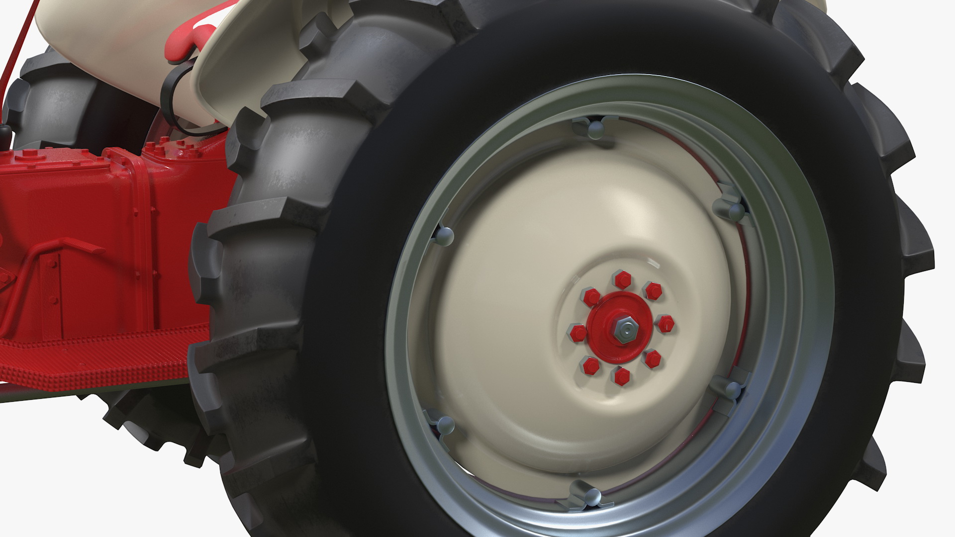 3D Ford NAA Golden Jubilee 1953 Vintage Tractor Rigged