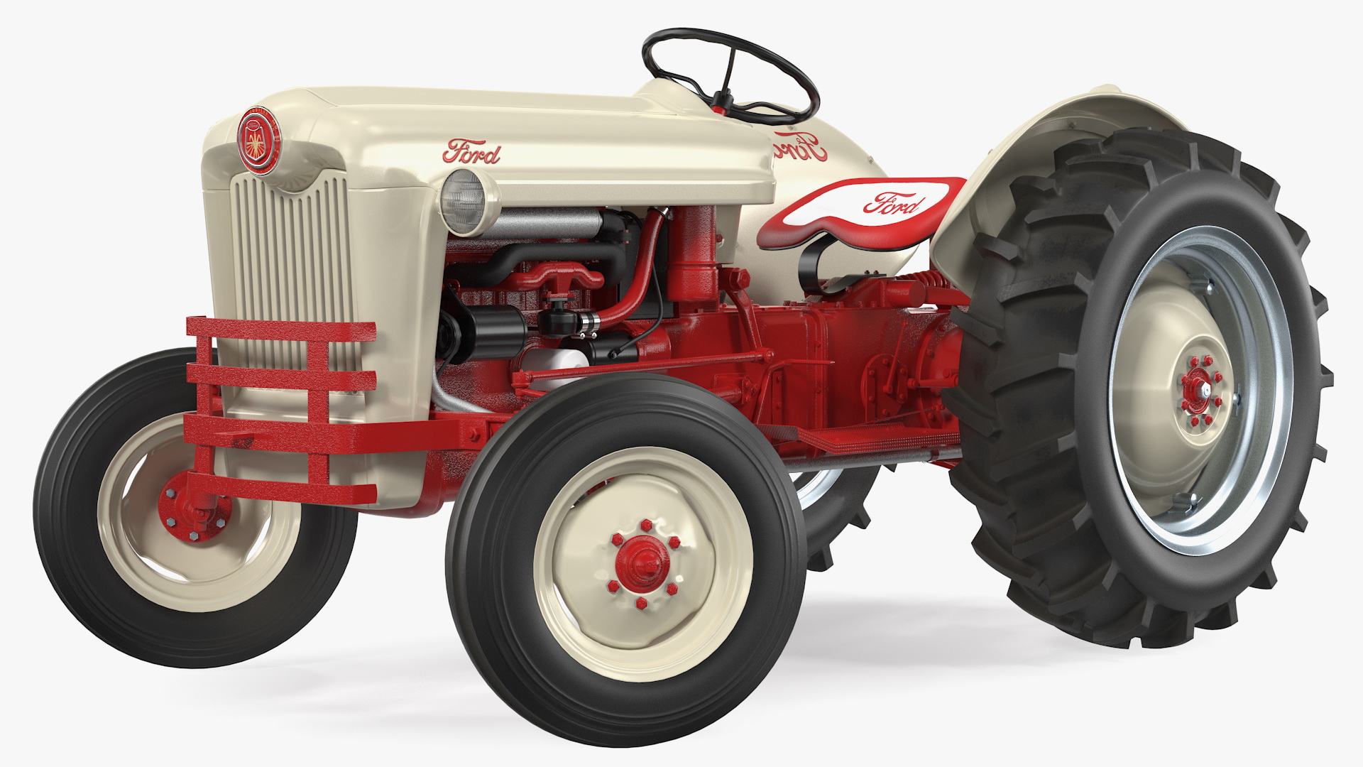 3D Ford NAA Golden Jubilee 1953 Vintage Tractor Rigged