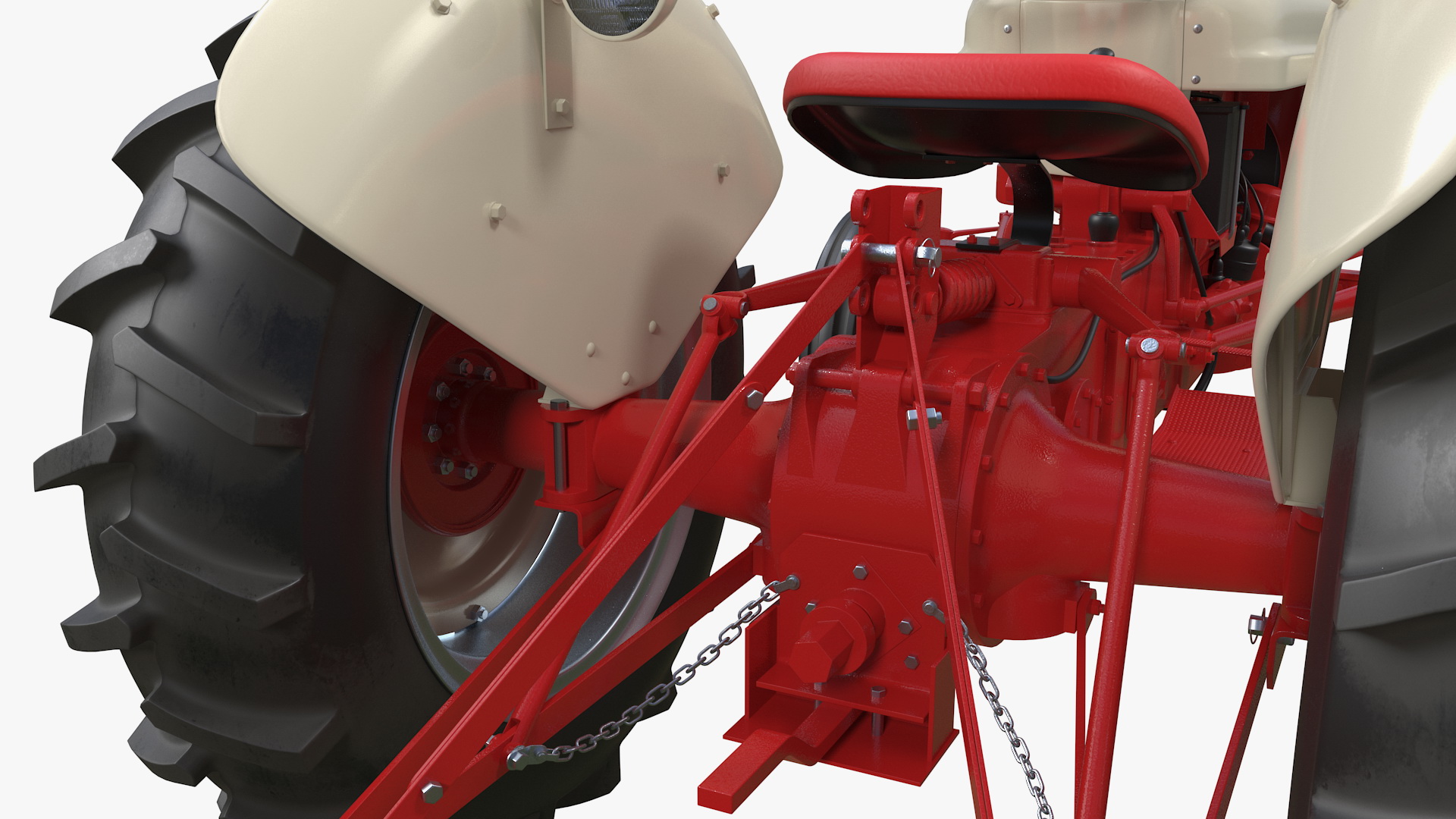 3D Ford NAA Golden Jubilee 1953 Vintage Tractor Rigged