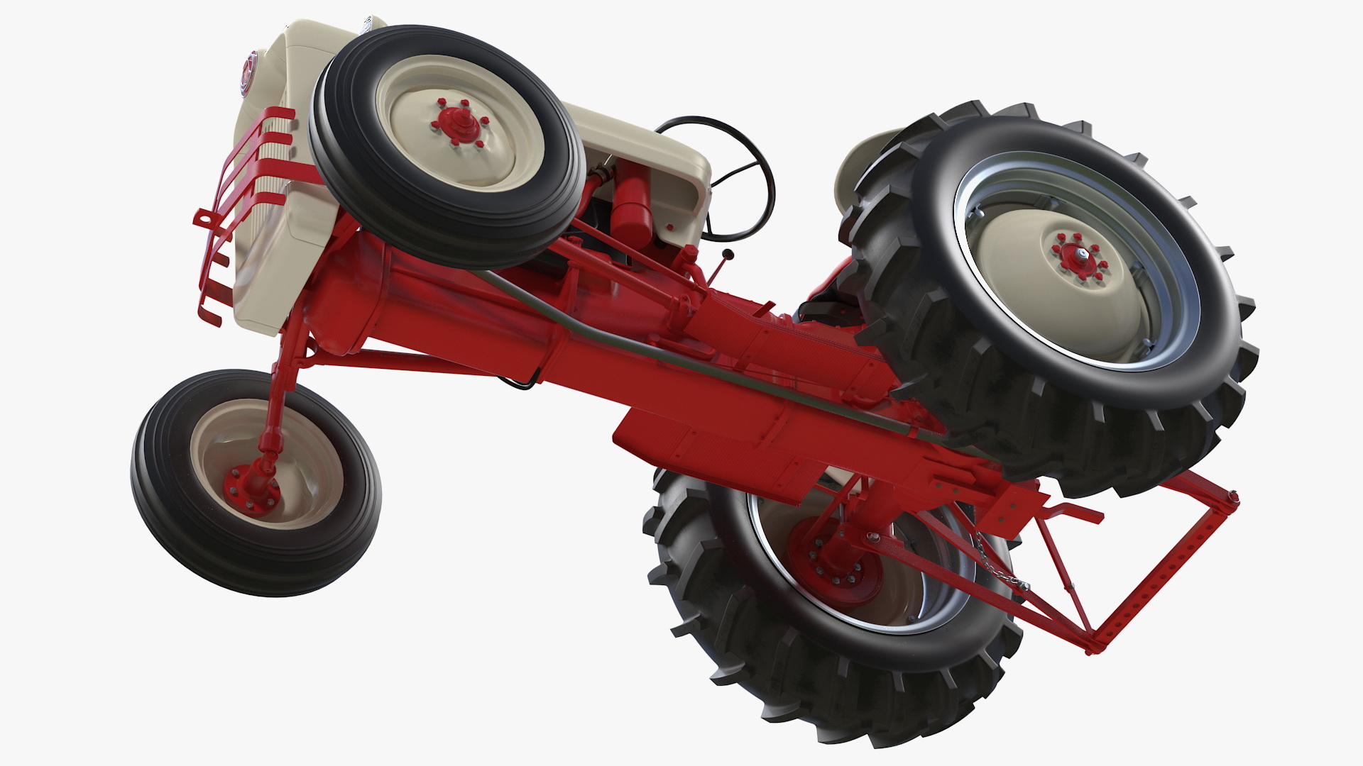 3D Ford NAA Golden Jubilee 1953 Vintage Tractor Rigged