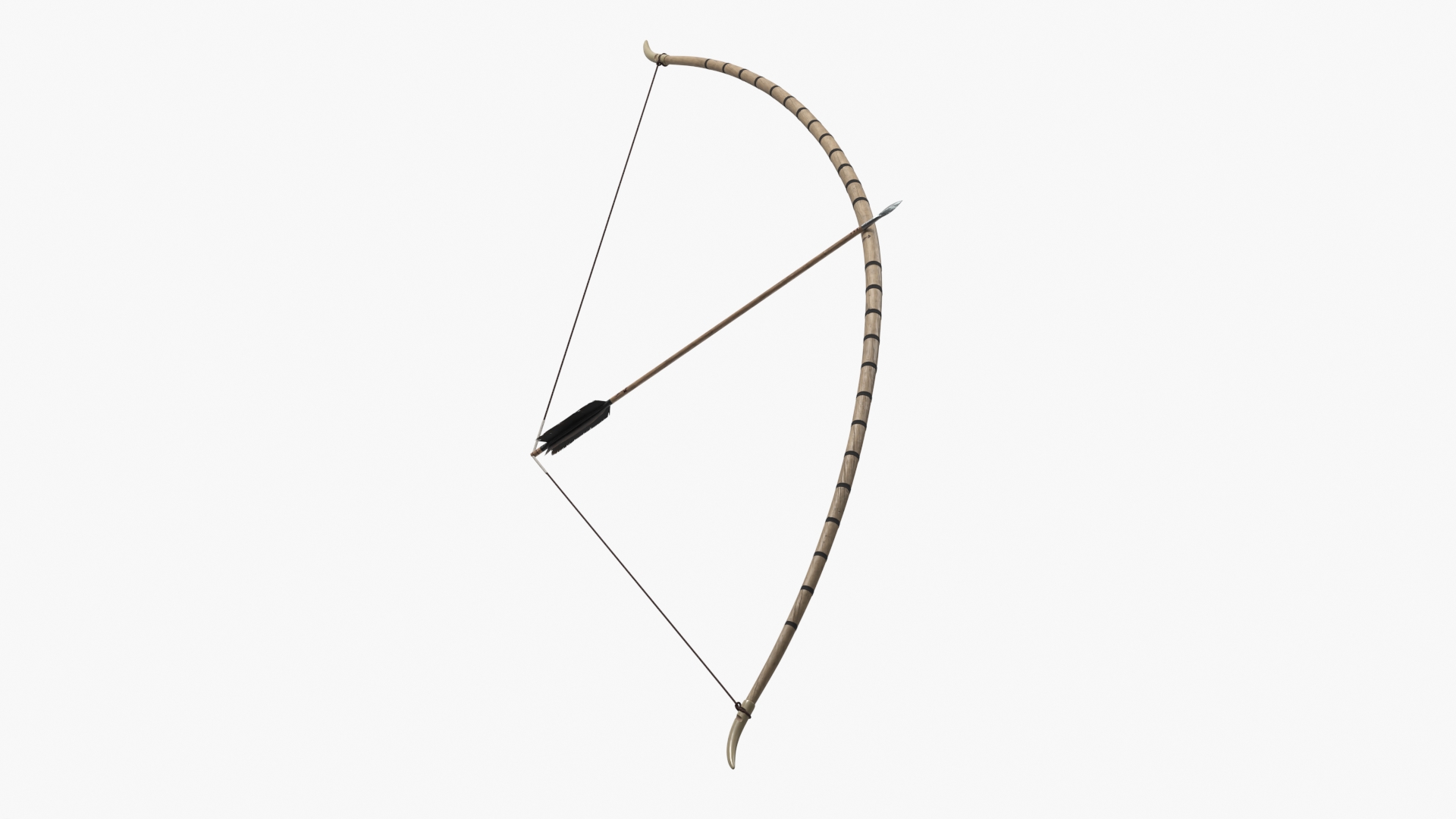 Wooden Hunting Bow with Arrow - view 2