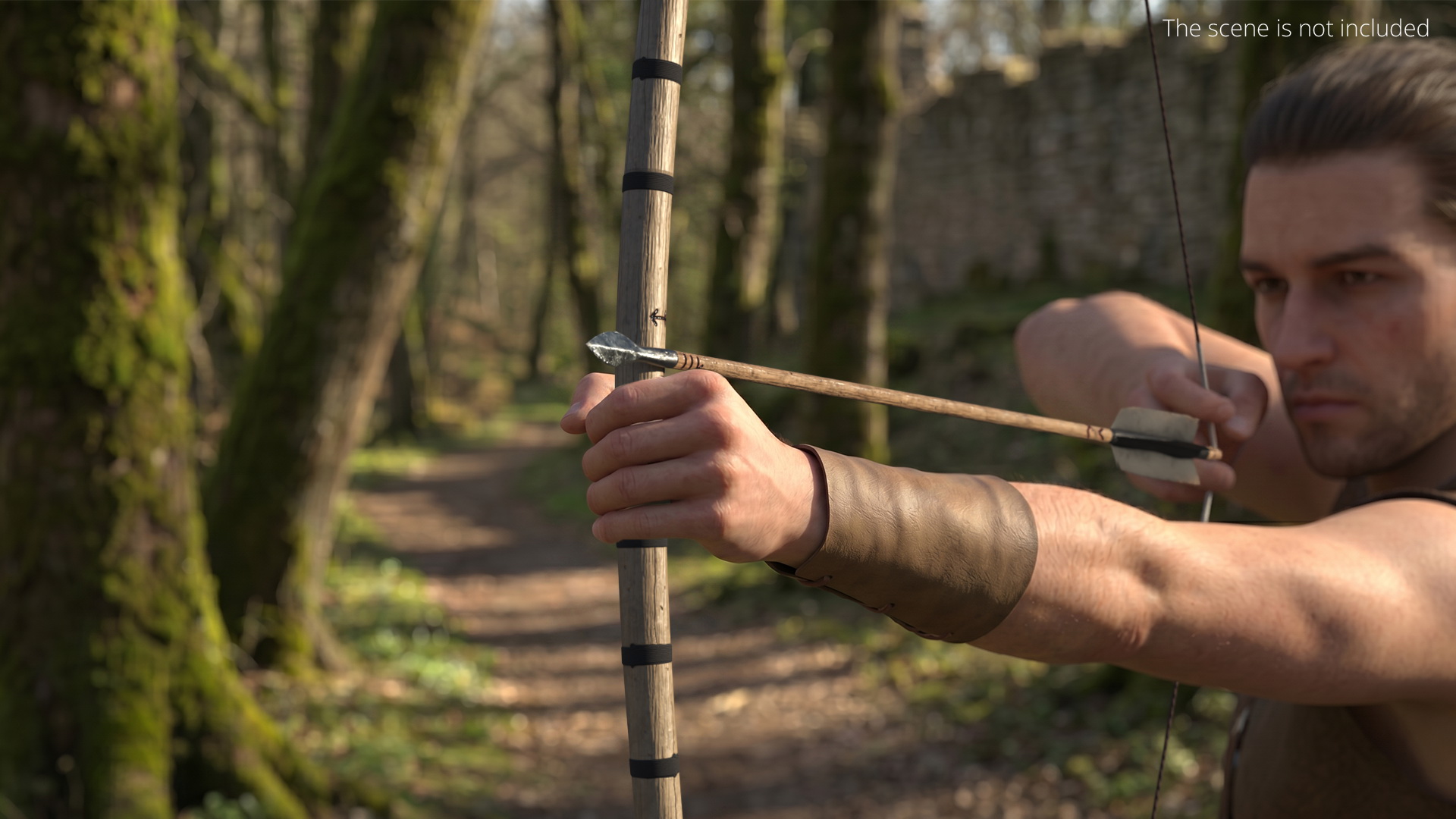 Wooden Hunting Bow with Arrow - view 3