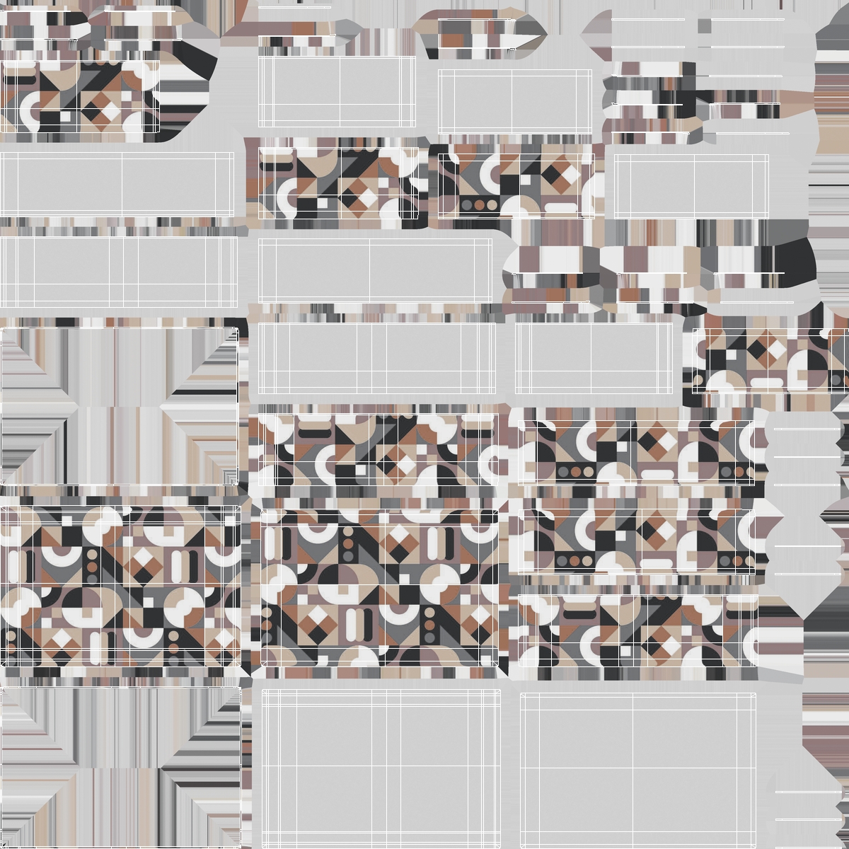 Abstract Pattern Gift Box with Bow Beige, view 12