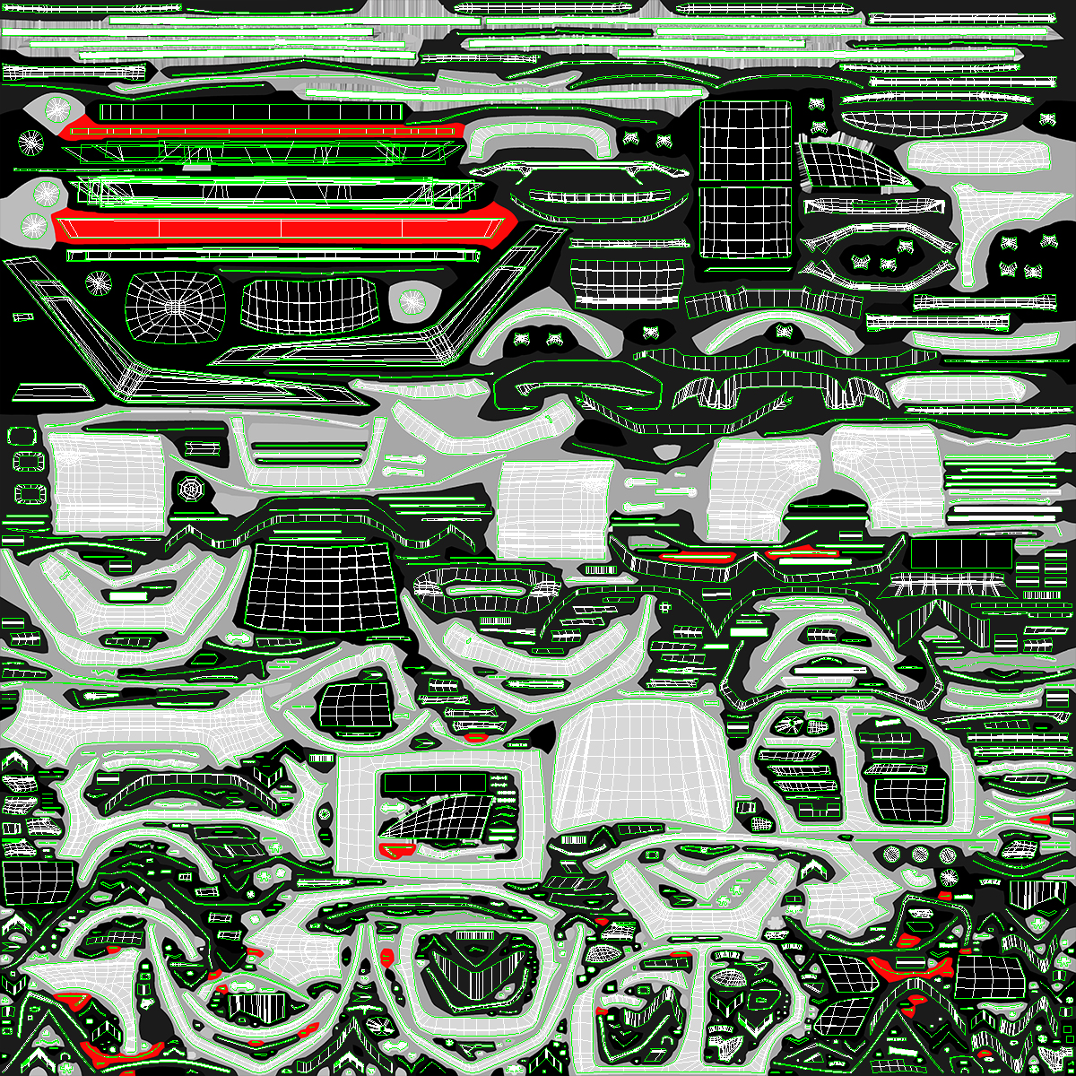 3D Electric SUV White Lights On model