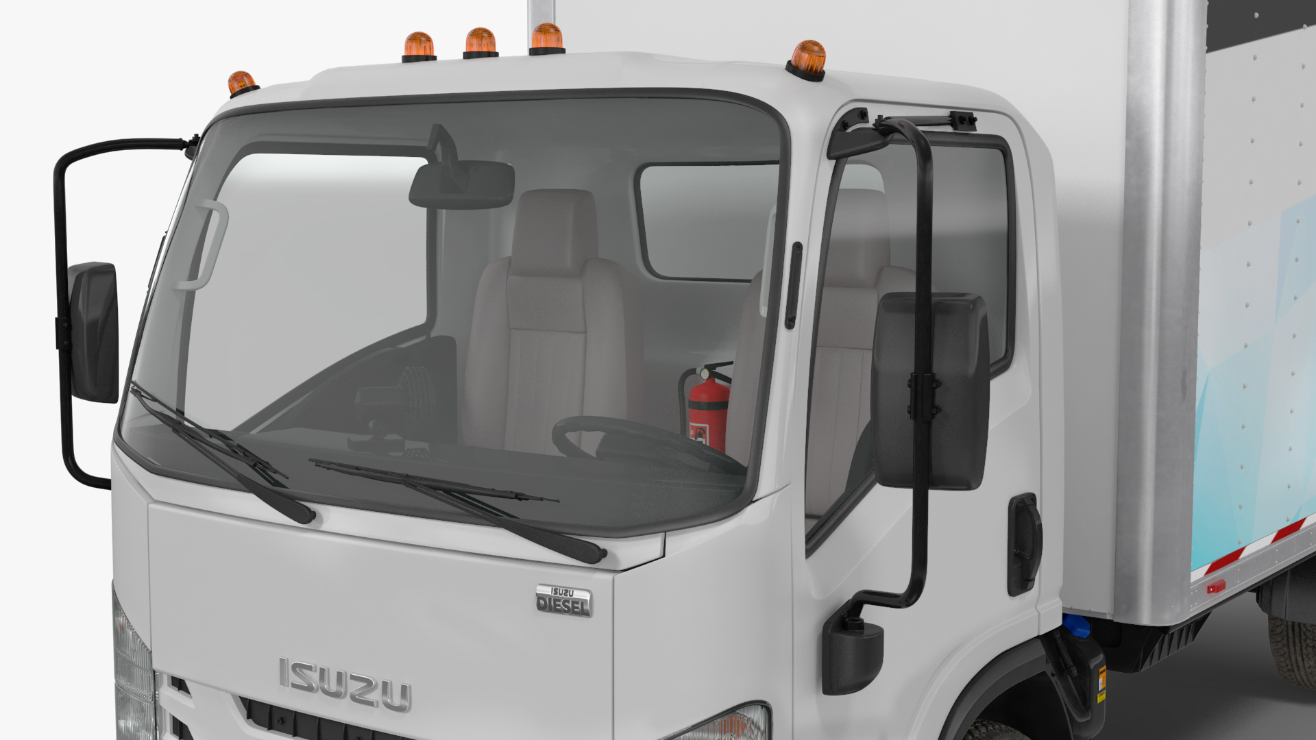 3D Box Truck Isuzu NPR 2018 Mockup