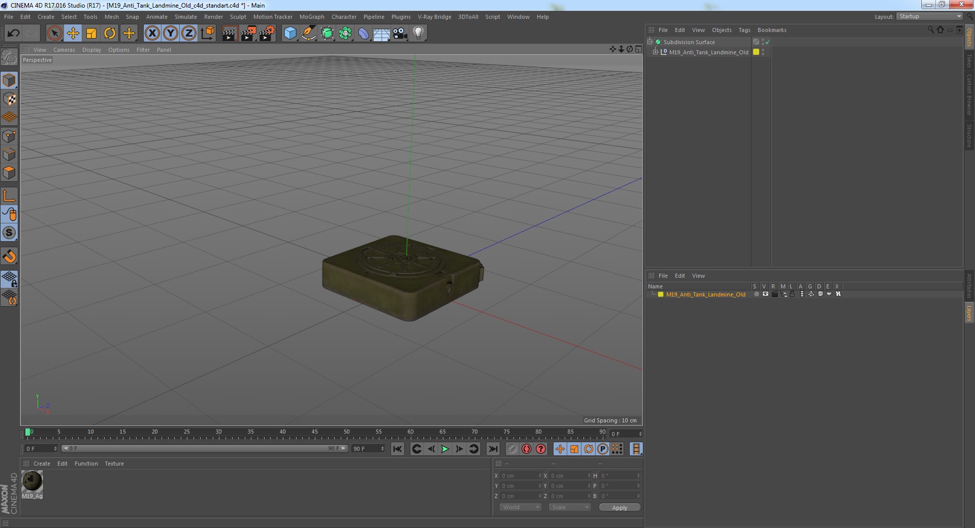3D M19 Anti Tank Landmine Old