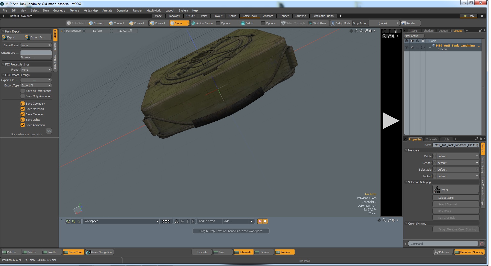 3D M19 Anti Tank Landmine Old