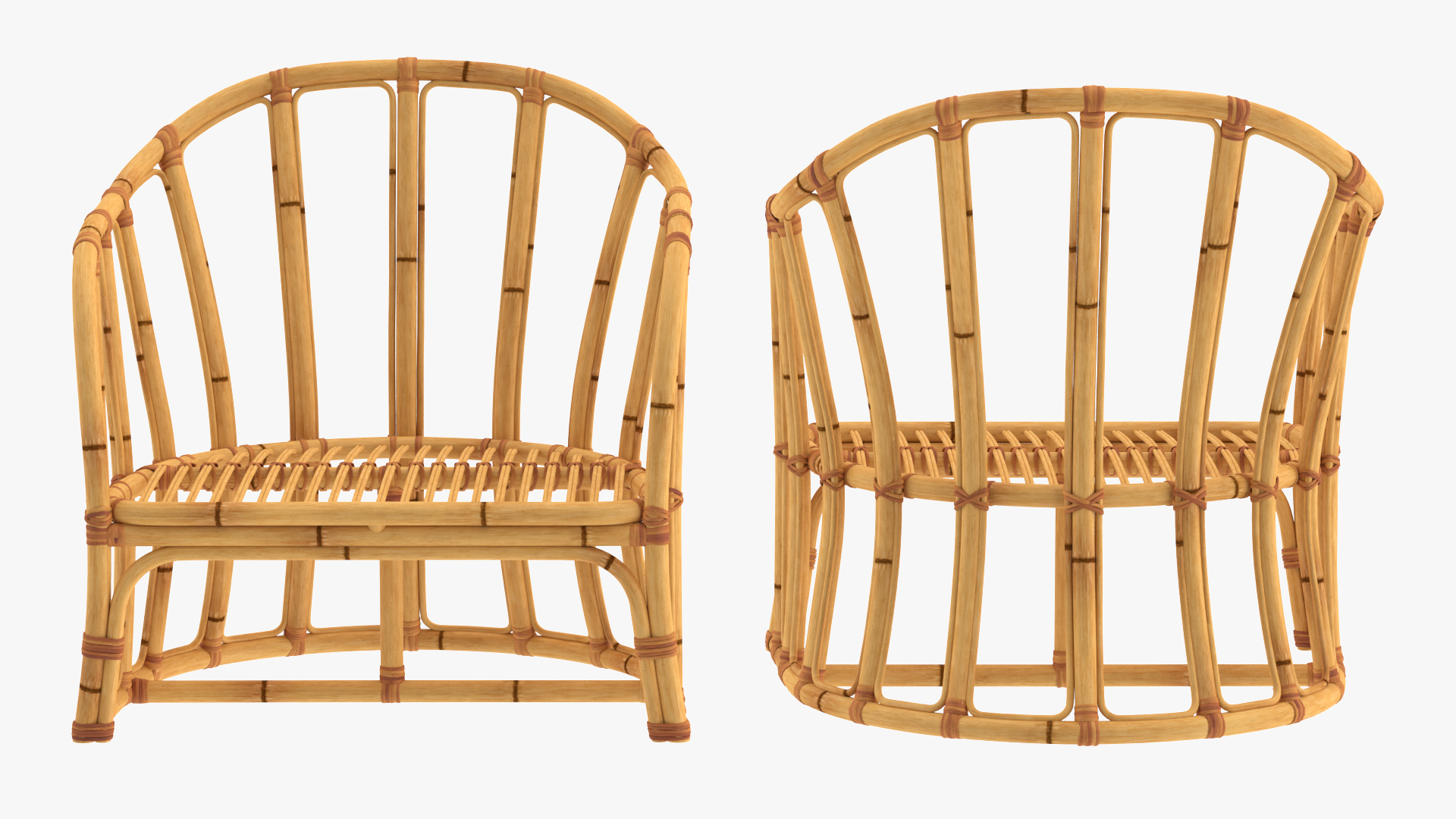 3D Vintage Bamboo Armchair model
