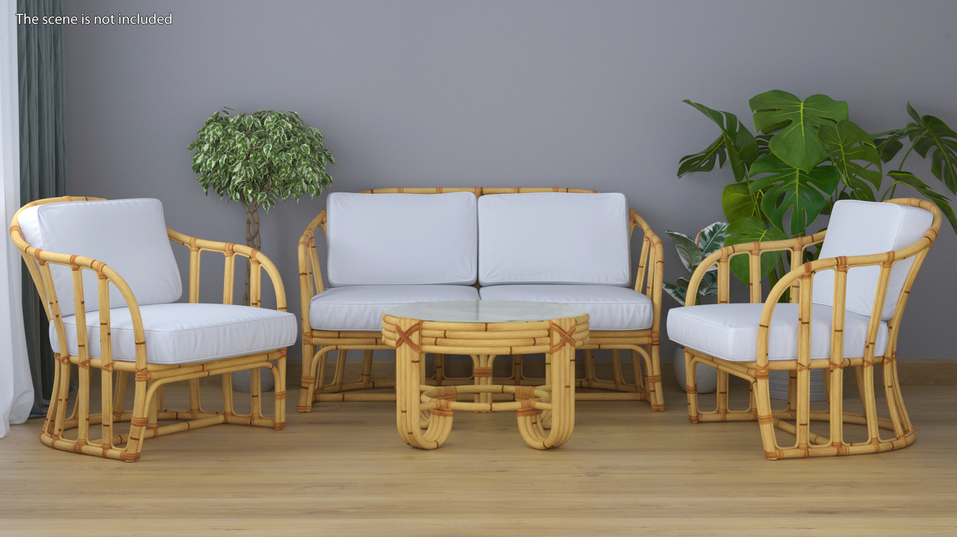 3D Vintage Bamboo Armchair model