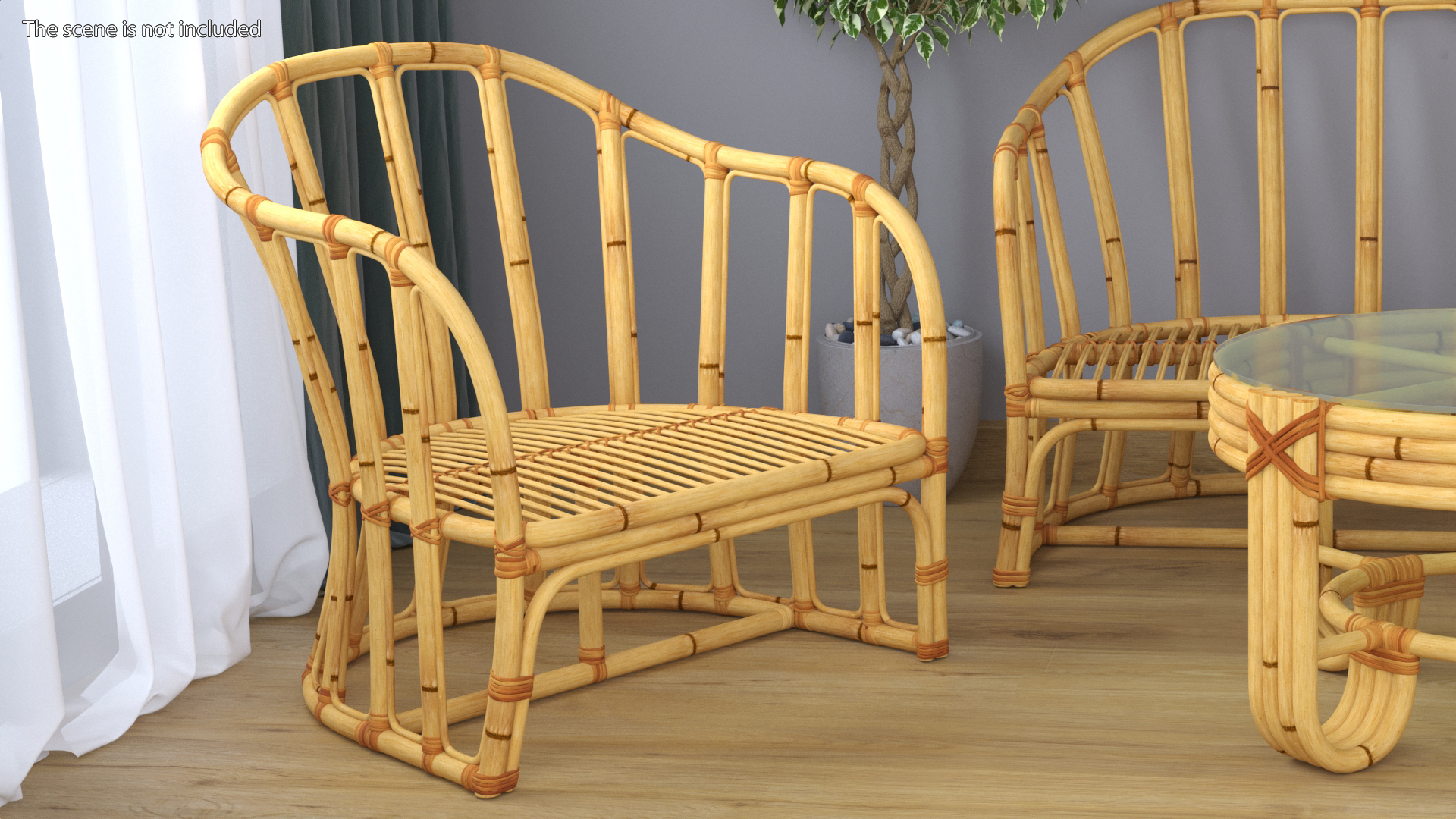 3D Vintage Bamboo Armchair model