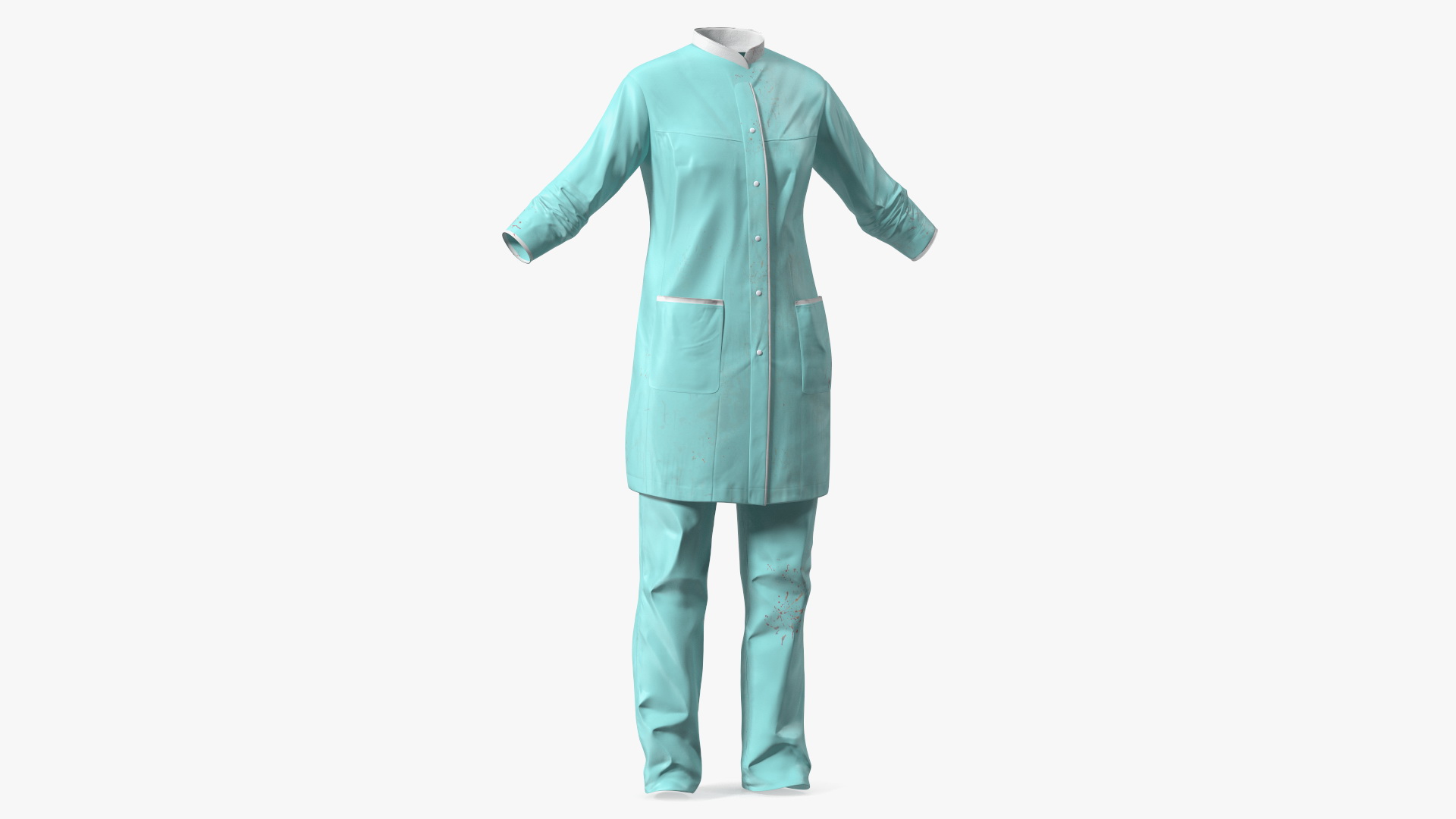3D model Female Lab Coat and Pants