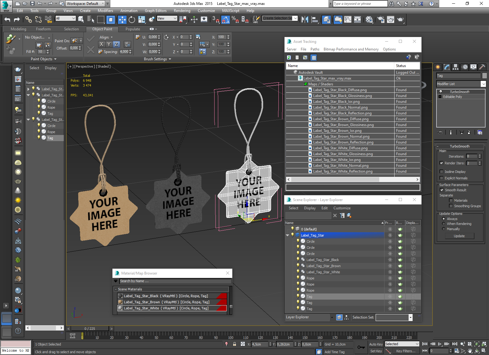 Label Tag Star 3D model