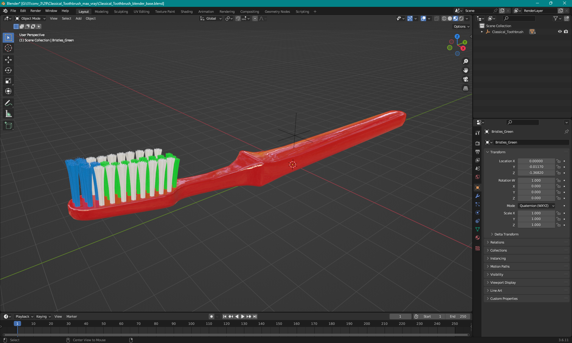 3D model Classical Toothbrush