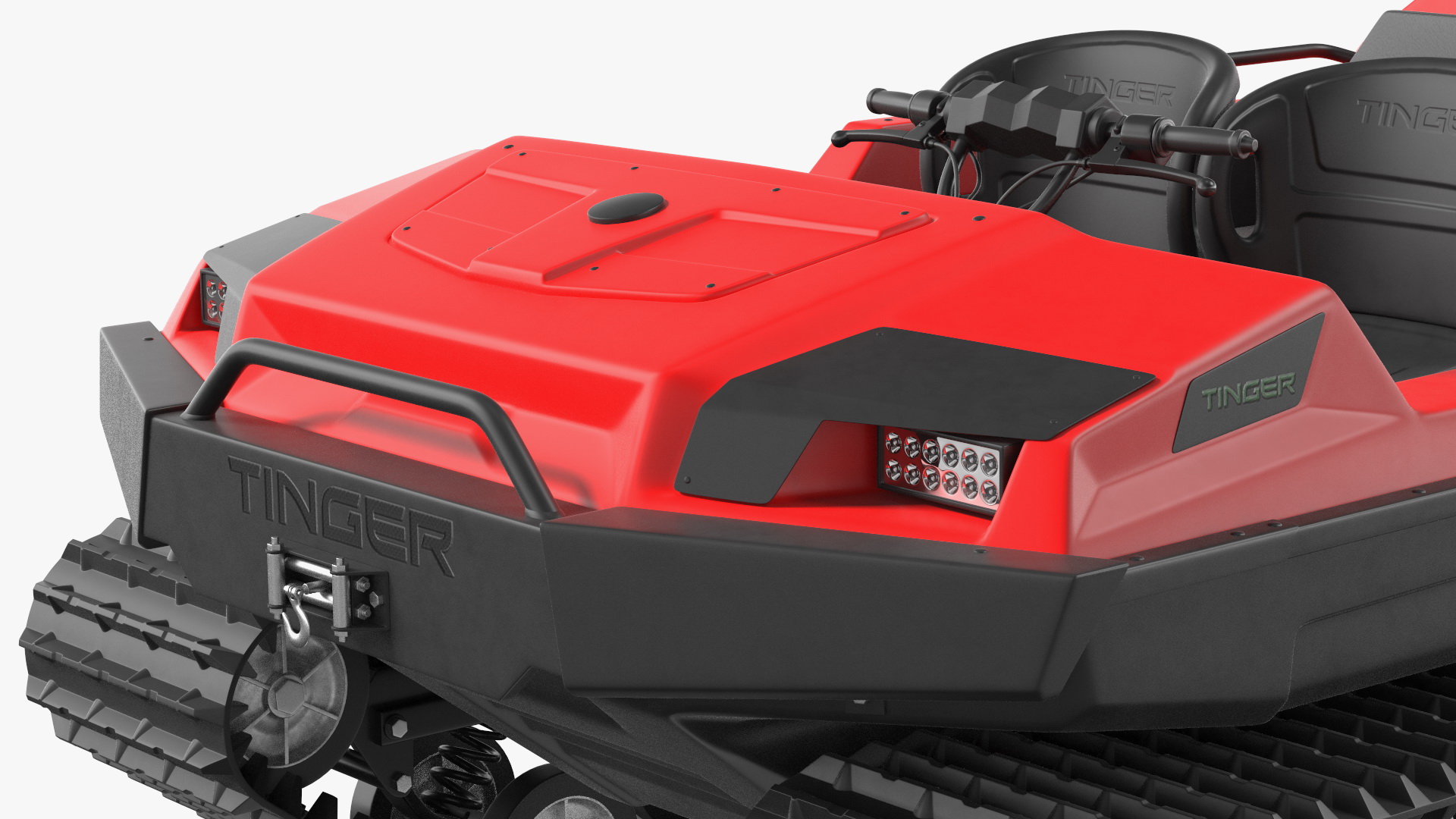 No Roof Tinger ATV Red Rigged 3D model