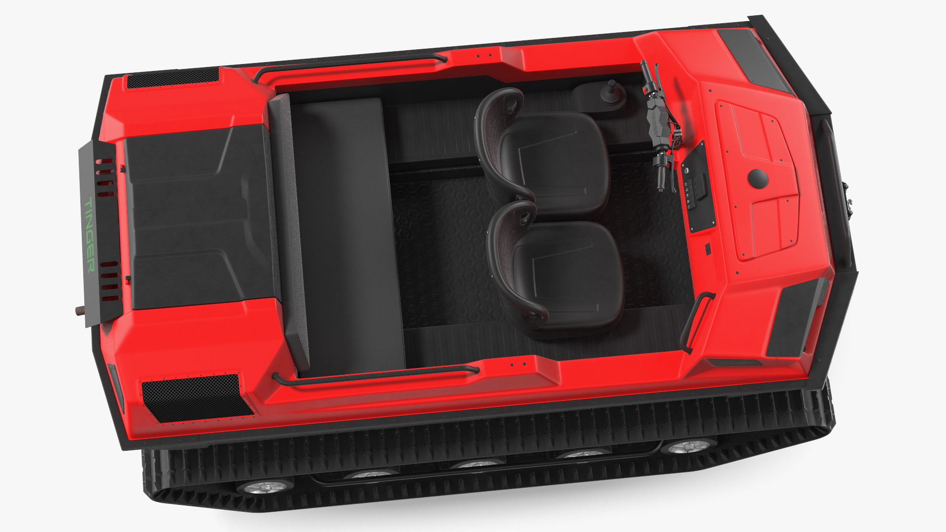 No Roof Tinger ATV Red Rigged 3D model
