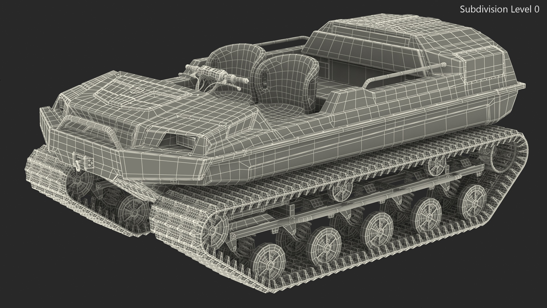 No Roof Tinger ATV Red Rigged 3D model