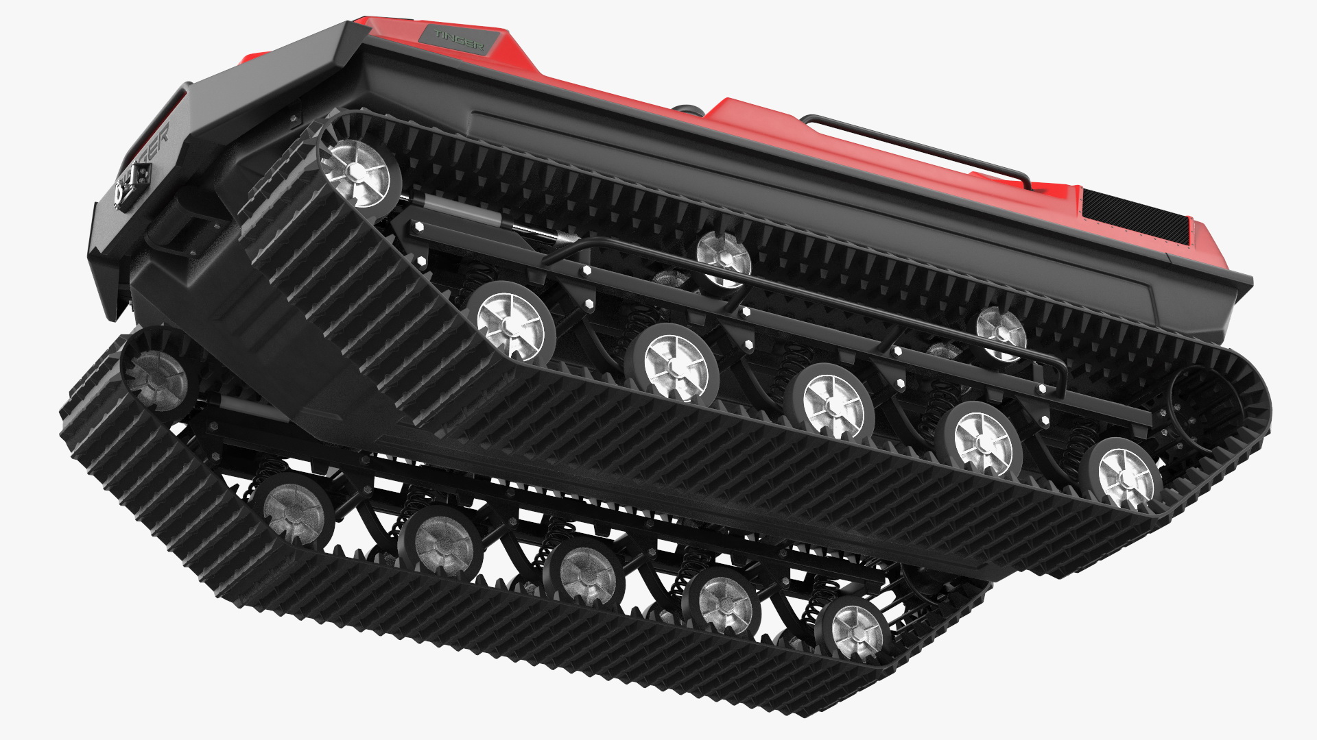 No Roof Tinger ATV Red Rigged 3D model