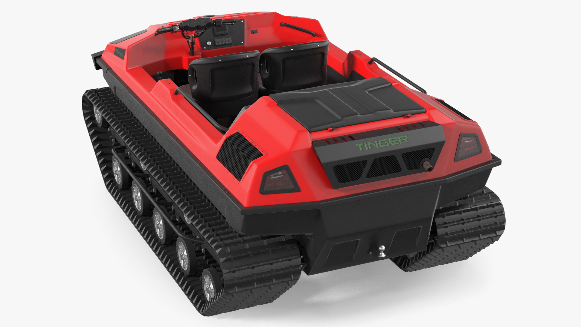 No Roof Tinger ATV Red Rigged 3D model